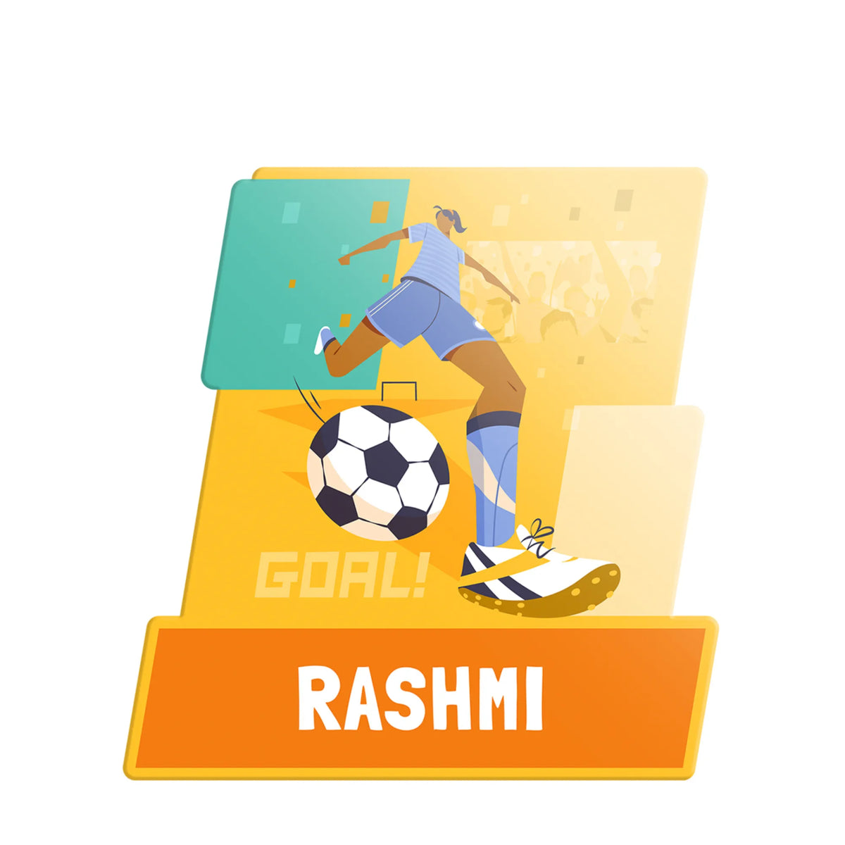 Personalised Football Goals Girl Name Plate for Kids Room - image 1
