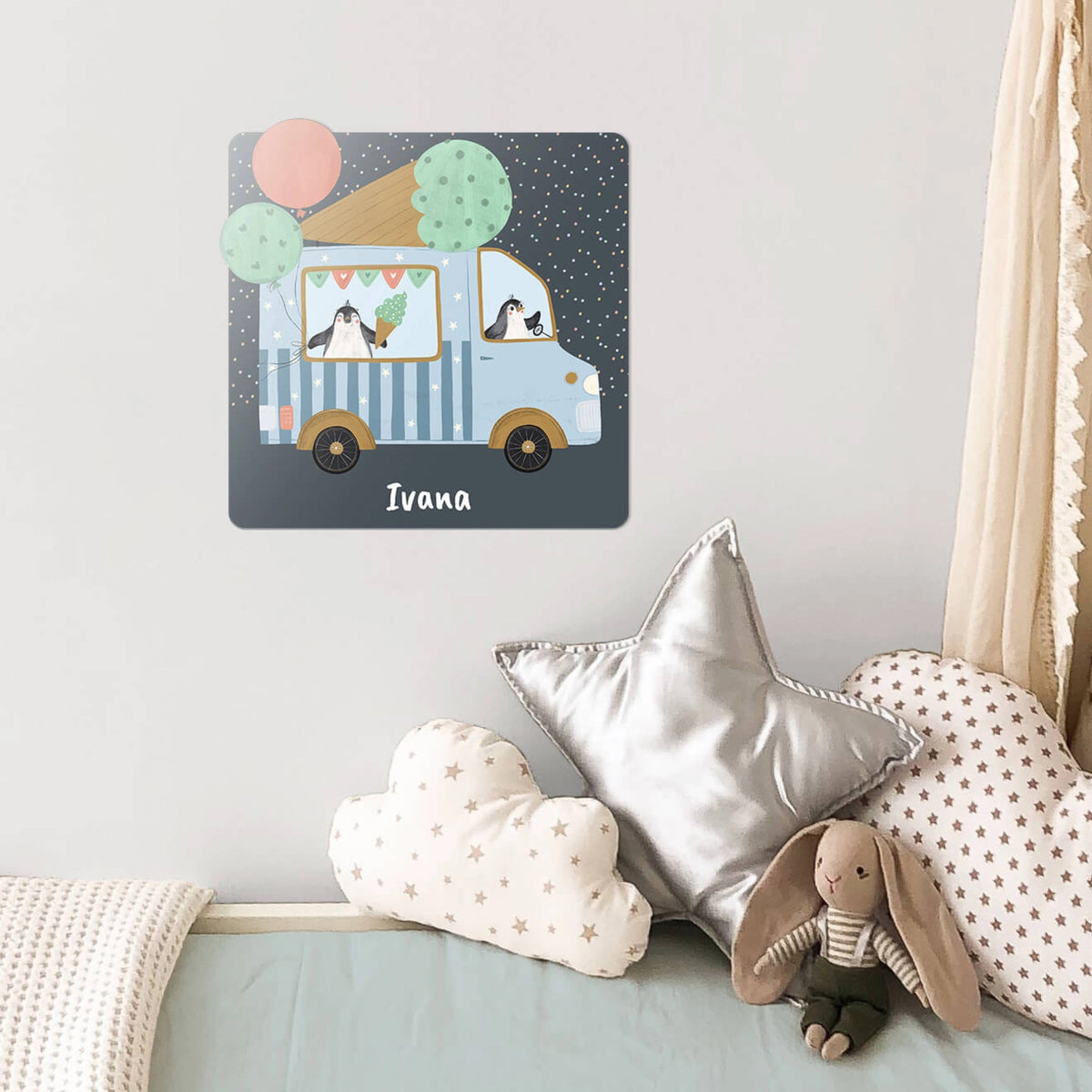 Personalised Ice Cream Fun Name Plate for Kids Room - image 3