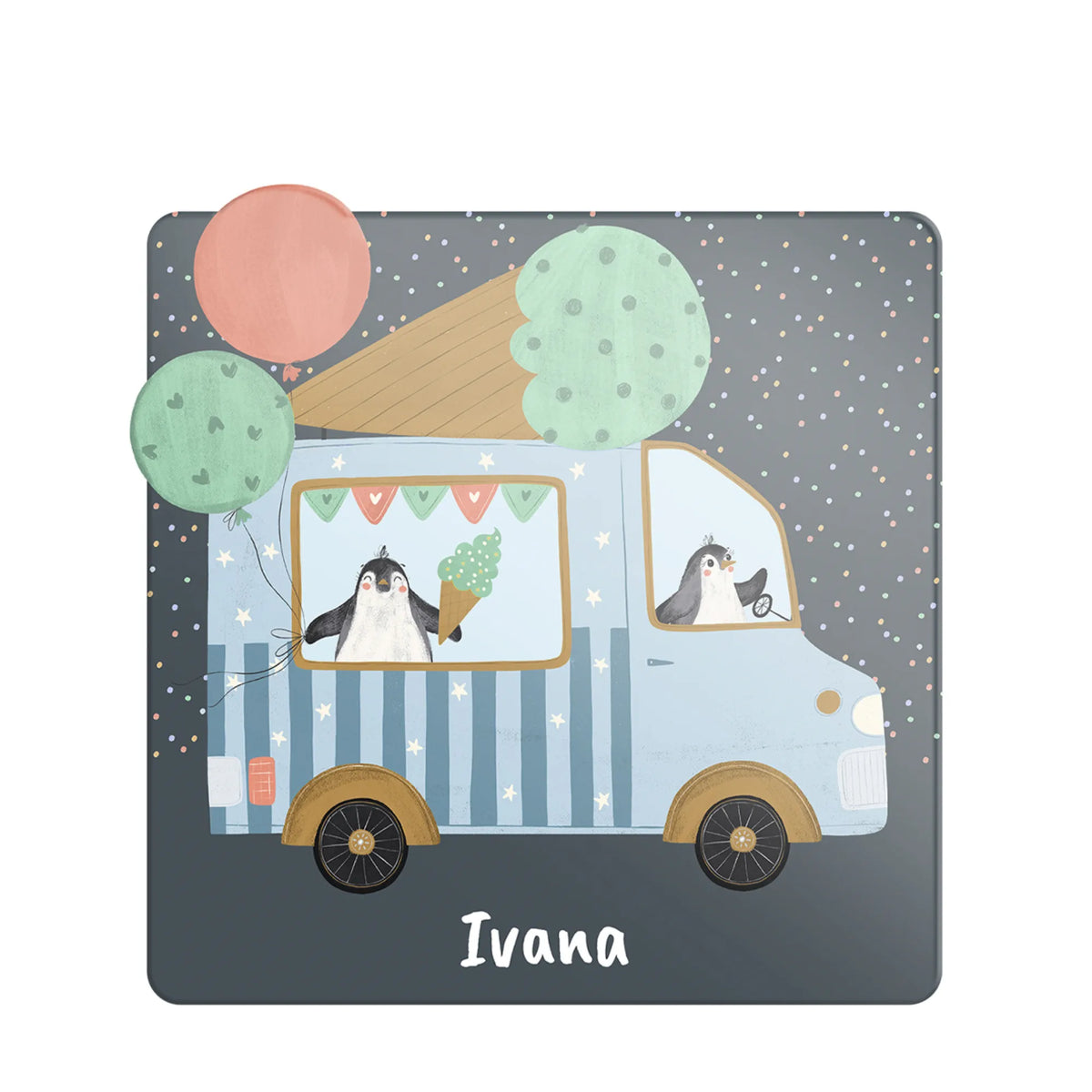 Personalised Ice Cream Fun Name Plate for Kids Room - image 1