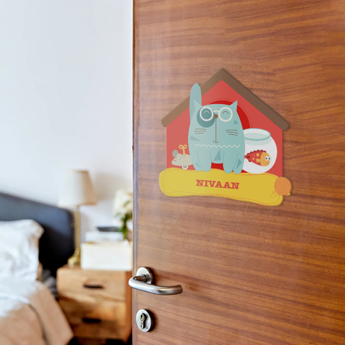 Personalised Kitty Cat Name Plate for Kids Room - image 2