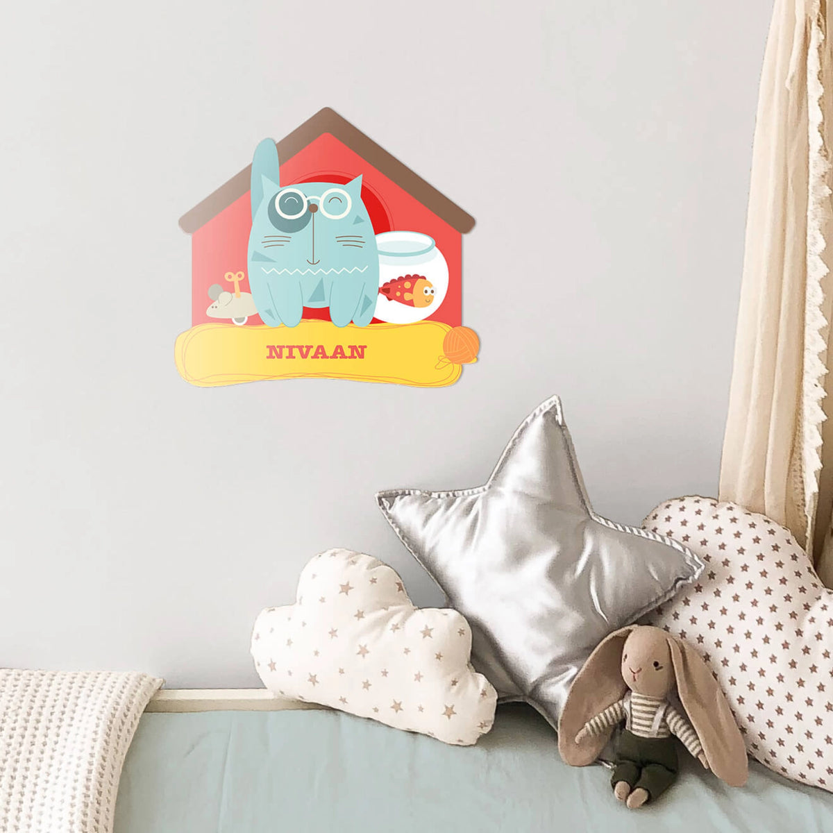 Personalised Kitty Cat Name Plate for Kids Room - image 3