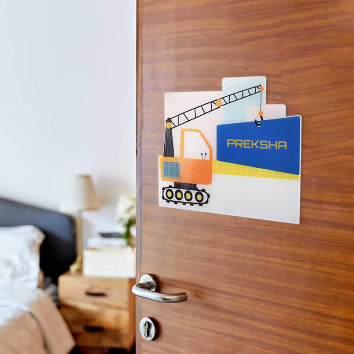 Personalised Let's Build Name Plate for Kids Room - image 2