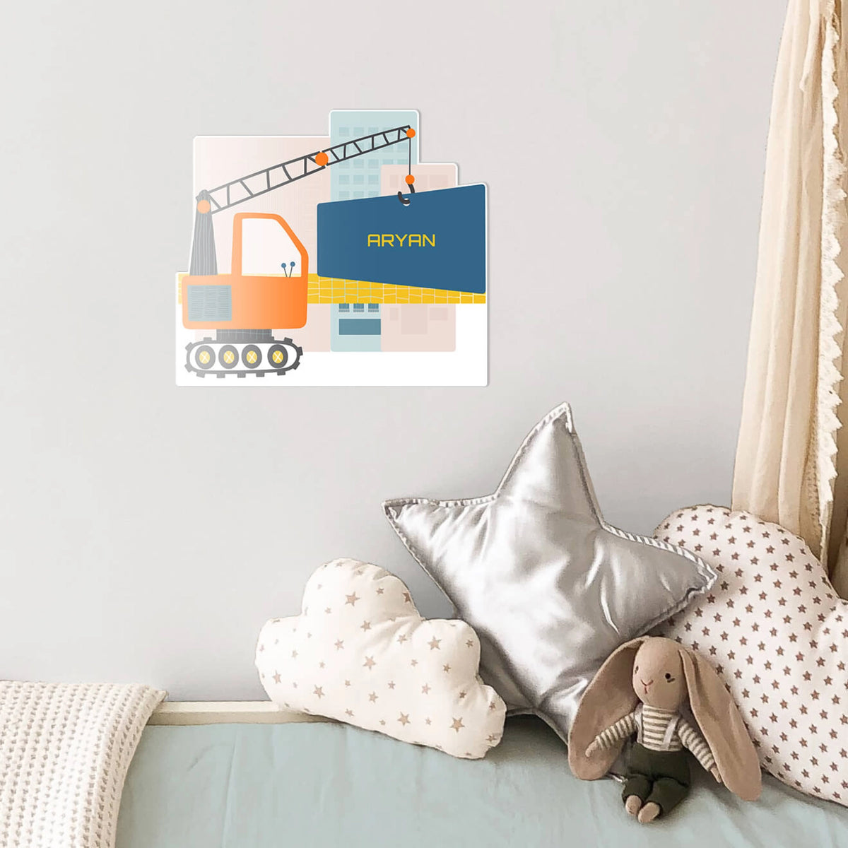 Personalised Let's Build Name Plate for Kids Room - image 3