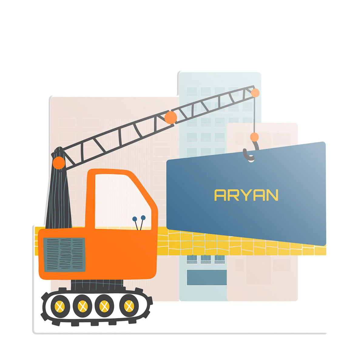 Personalised Let's Build Name Plate for Kids Room - image 1