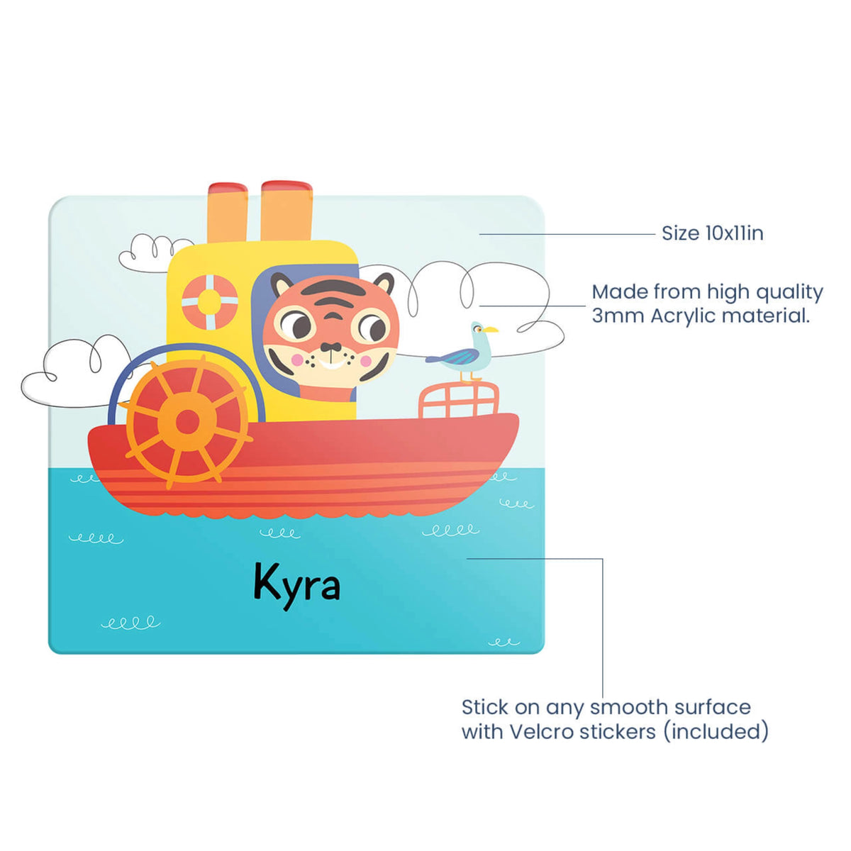 Personalised Let's Travel Name Plate for Kids Room - image 4