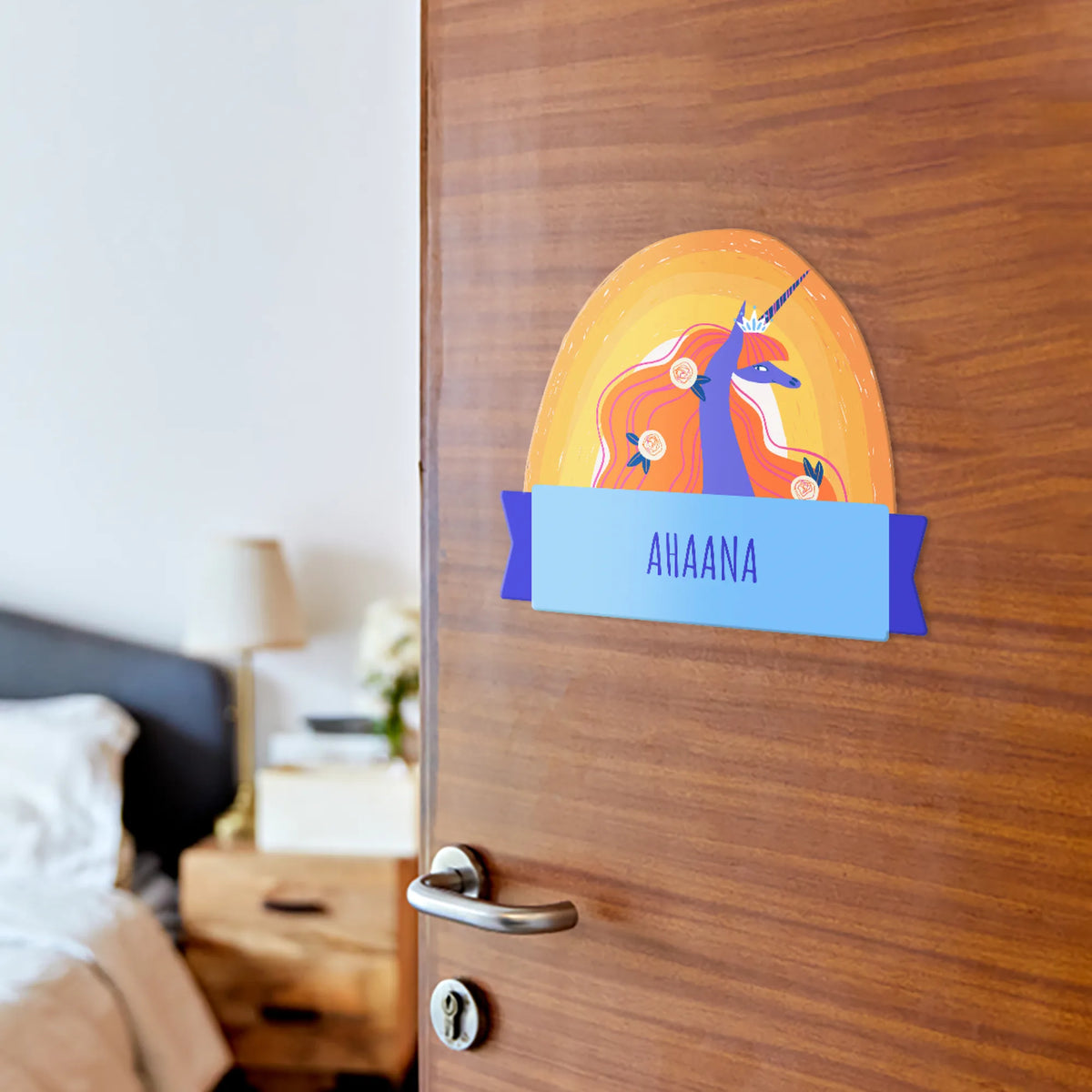 Personalised Magical Unicorn Name Plate for Kids Room - image 2