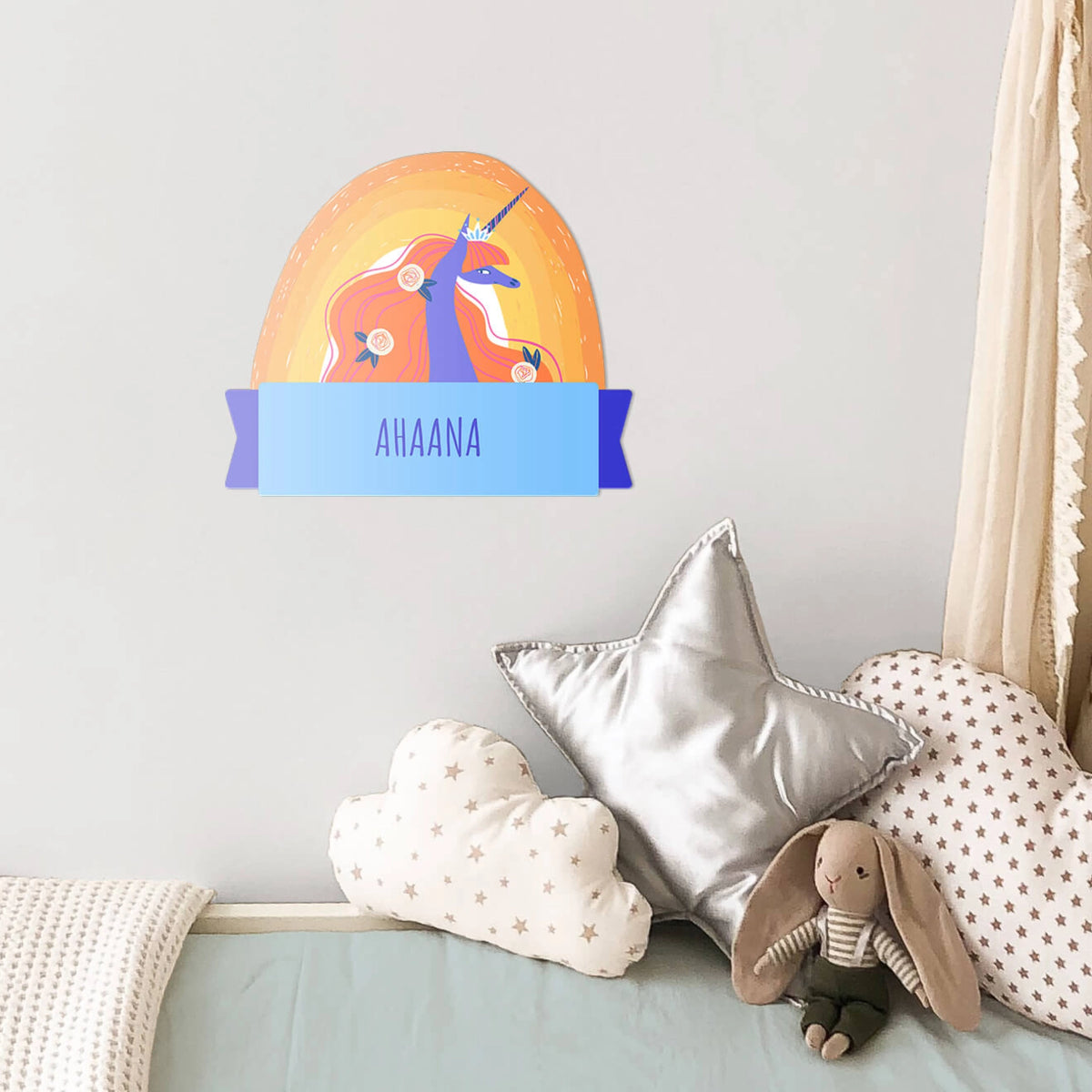 Personalised Magical Unicorn Name Plate for Kids Room - image 3
