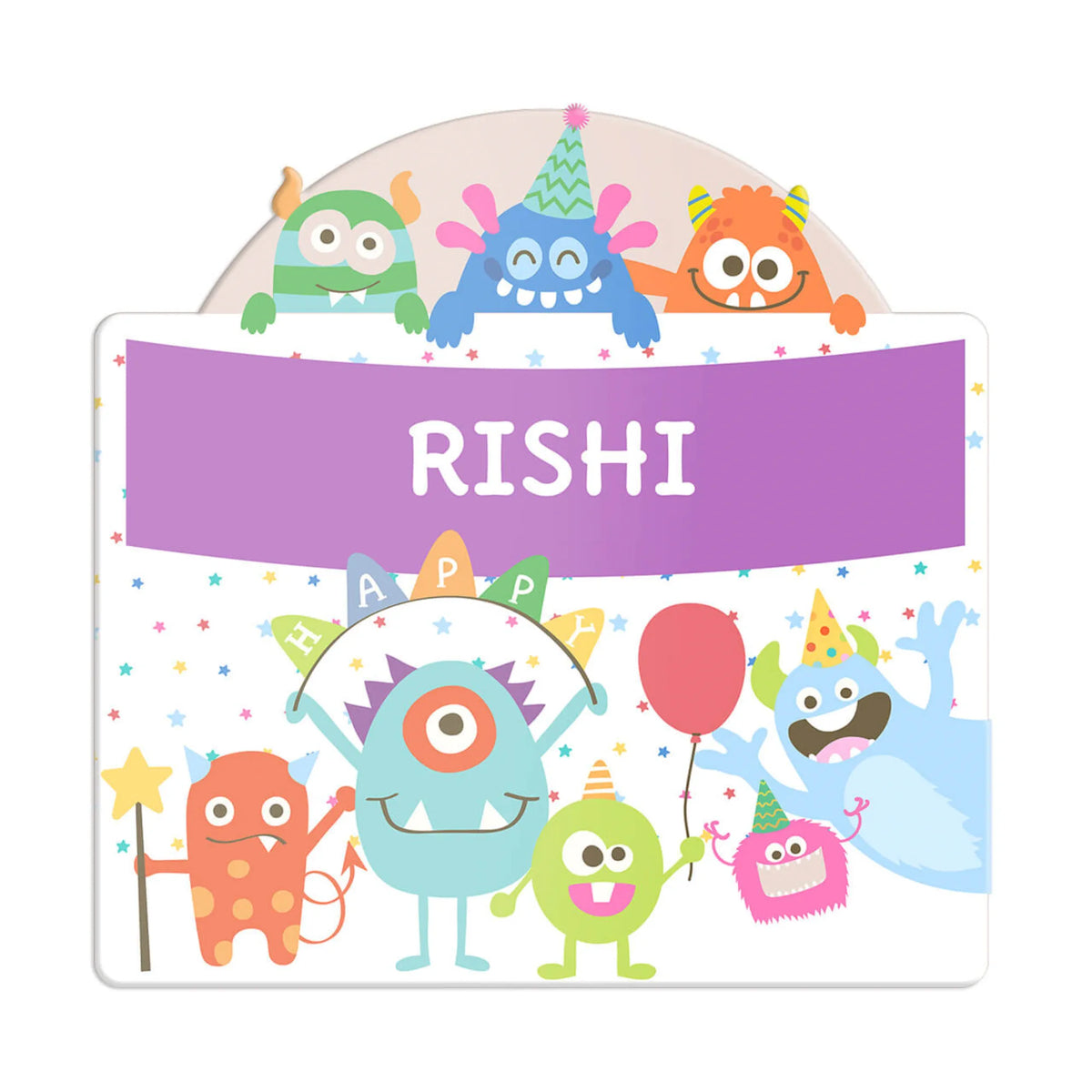 Personalised Monster Party Name Plate for Kids Room - image 1