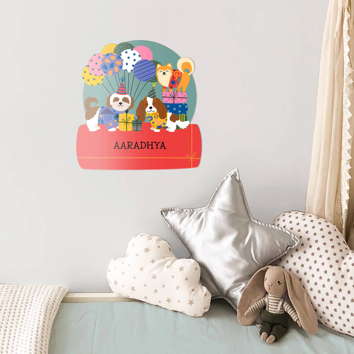 Personalised Paw Party Name Plate for Kids Room - image 3