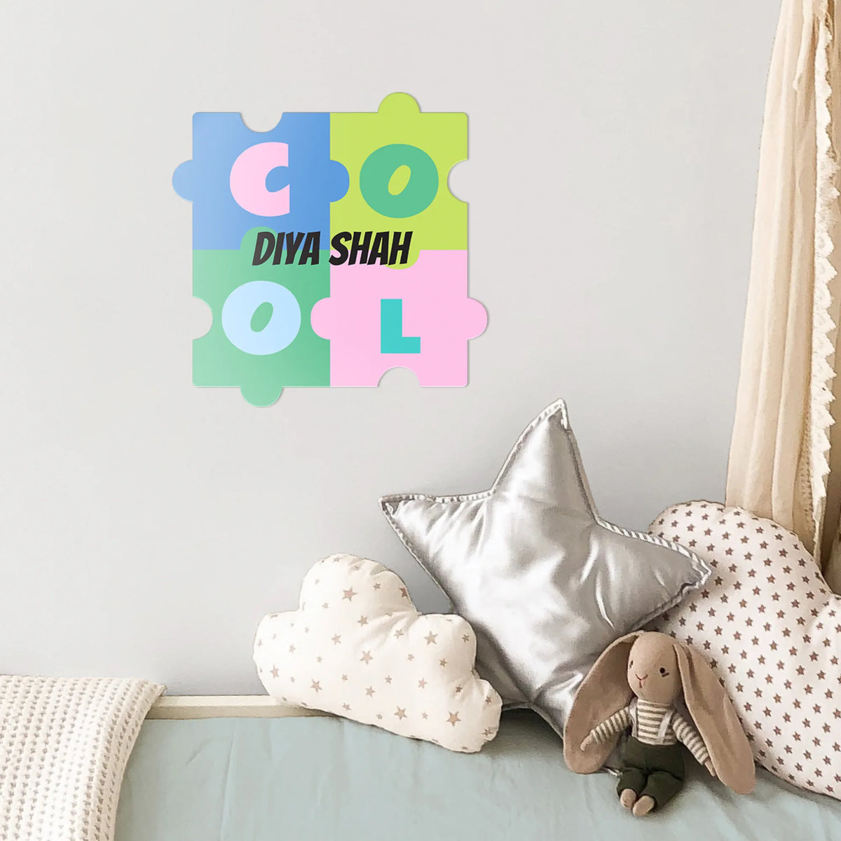 Personalised Puzzle Pop Name Plate for Kids Room - image 4