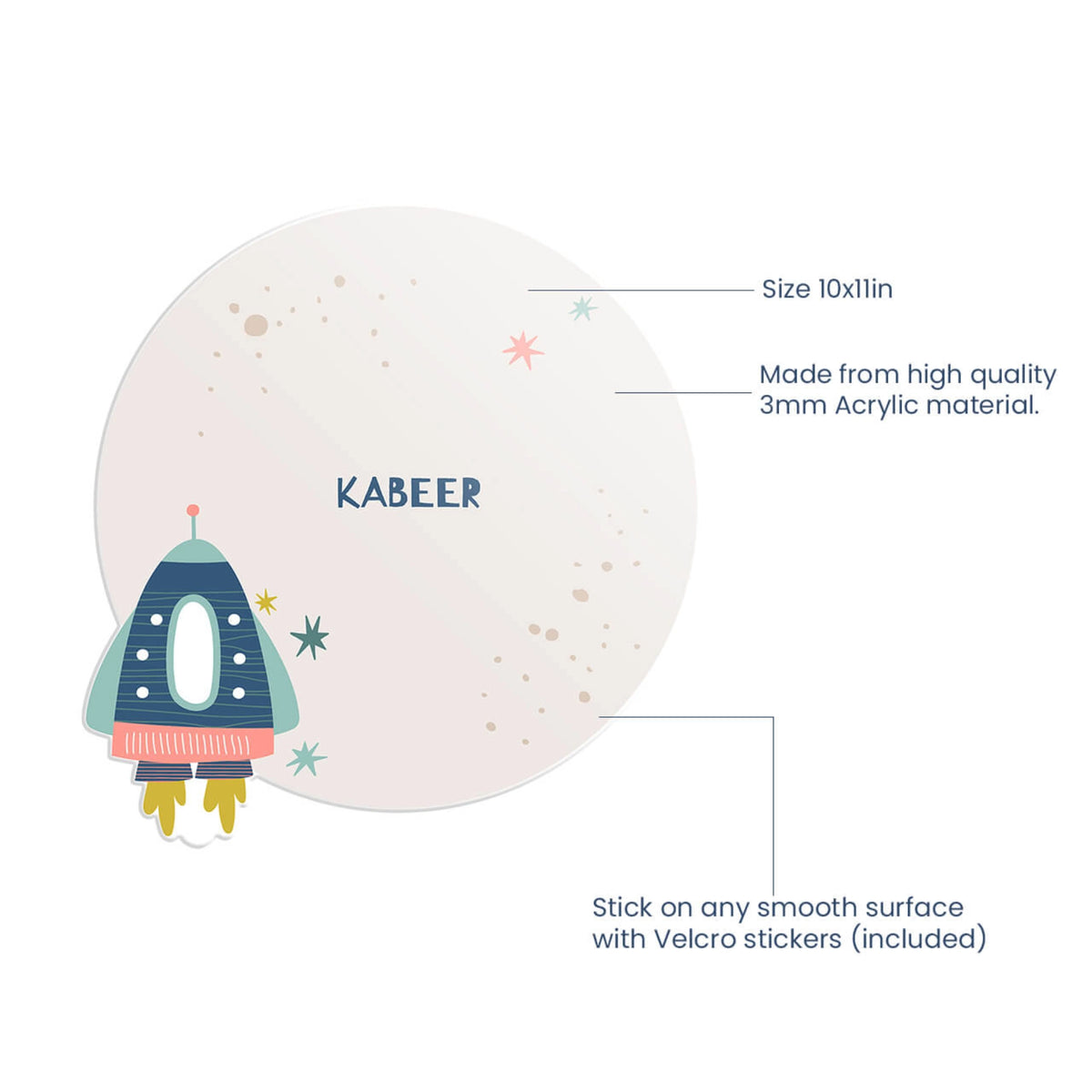 Personalised Space Explorer Name Plate for Kids Room - image 4