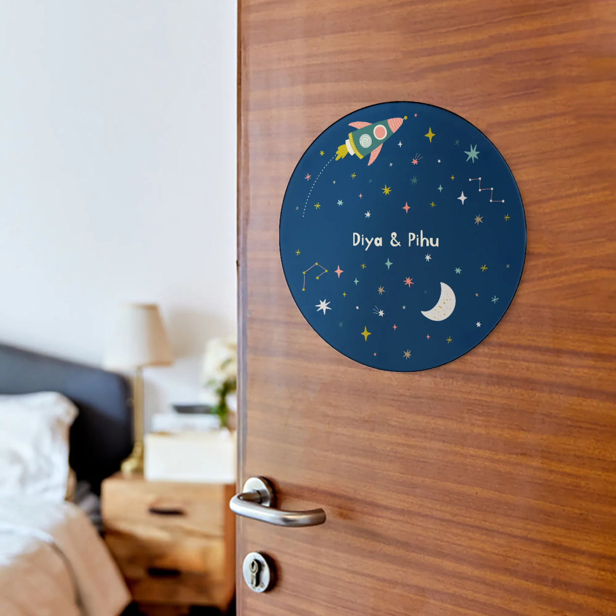 Personalised Twinkling Stars Name Plate for Kids Room - image 2
