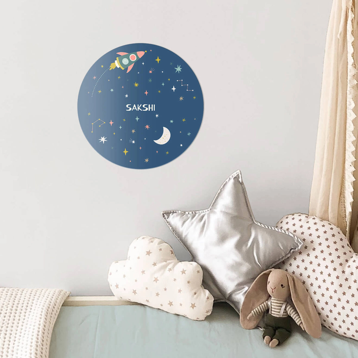 Personalised Twinkling Stars Name Plate for Kids Room - image 3