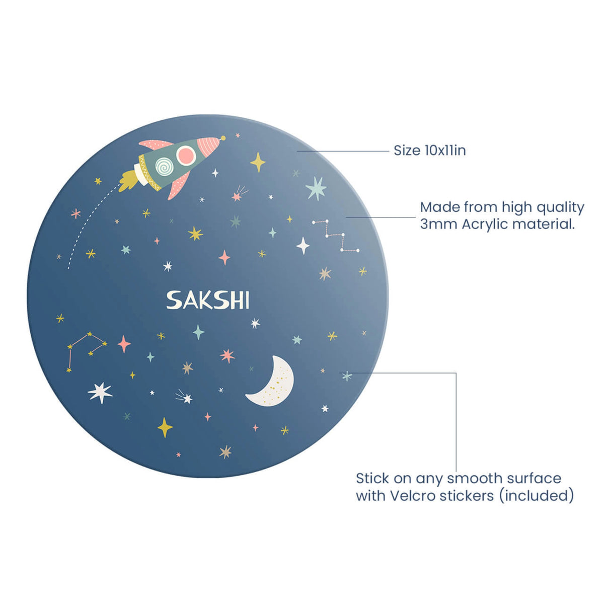 Personalised Twinkling Stars Name Plate for Kids Room - image 4