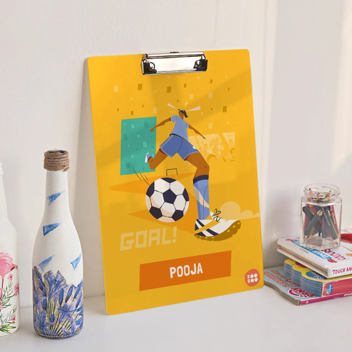 Personalised Football Goals Girl Exam Board for Kids - image 3
