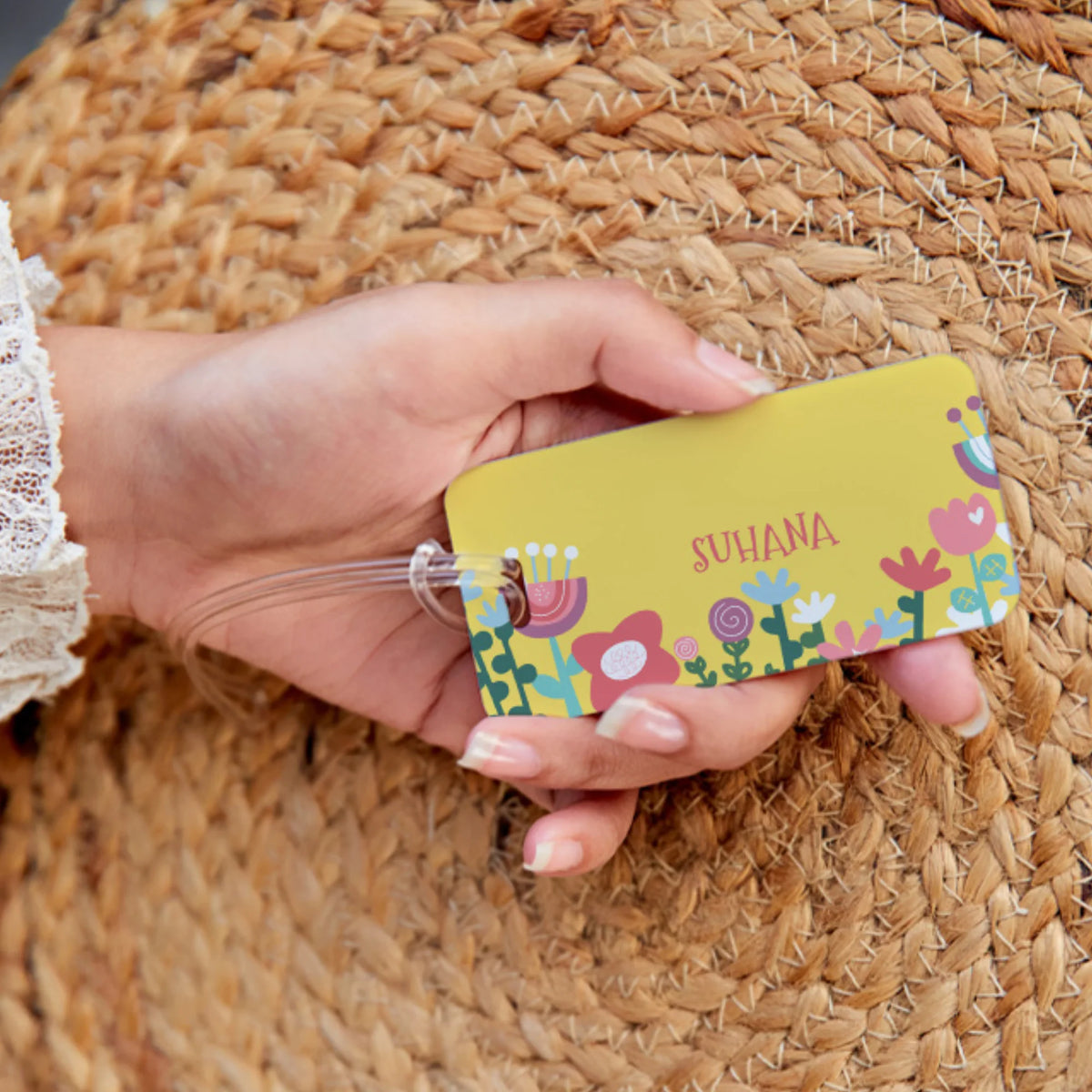 Personalised Flower Power School Bag Tags for Kids - image 2