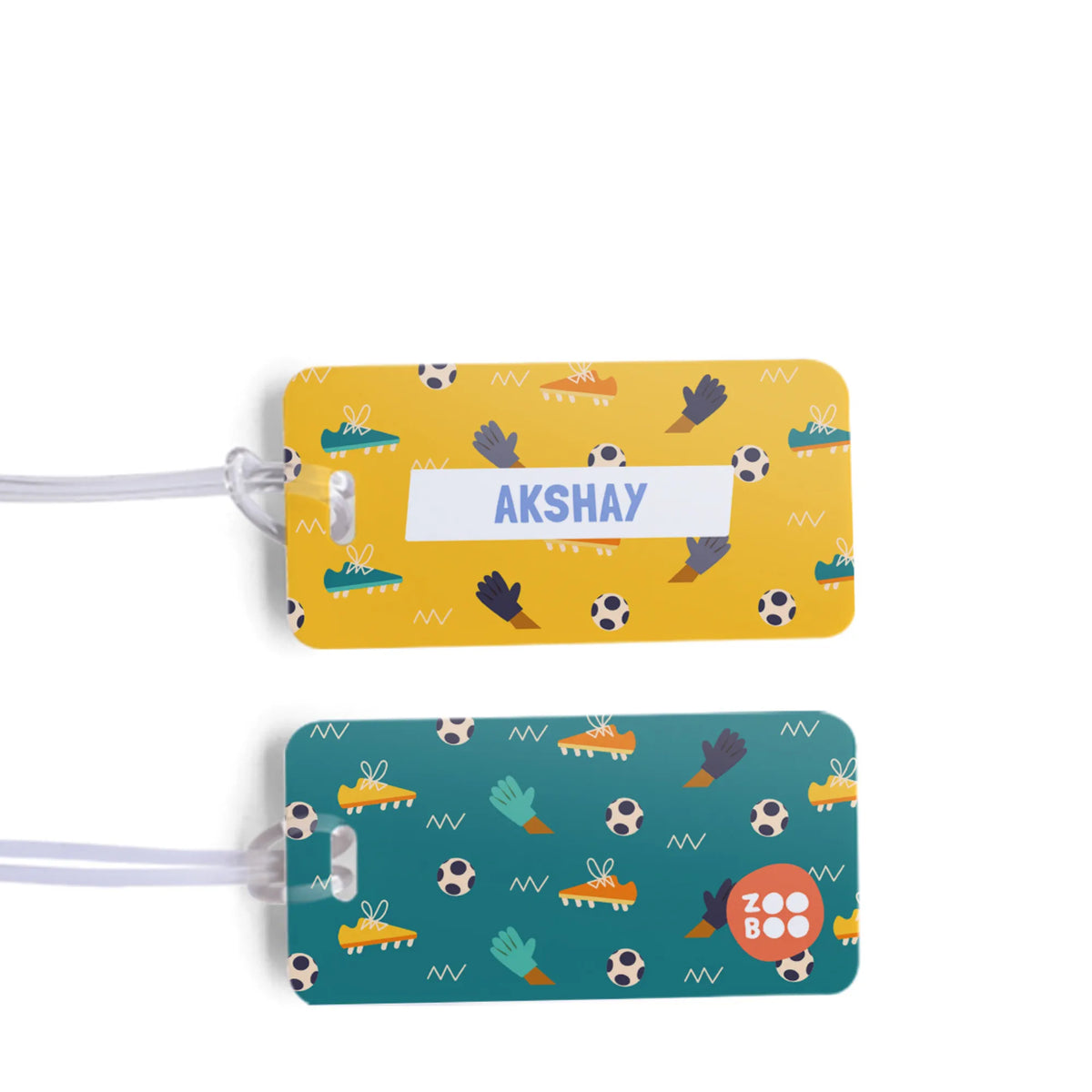 Personalised Football Goals Boy School Bag Tags for Kids - image 1
