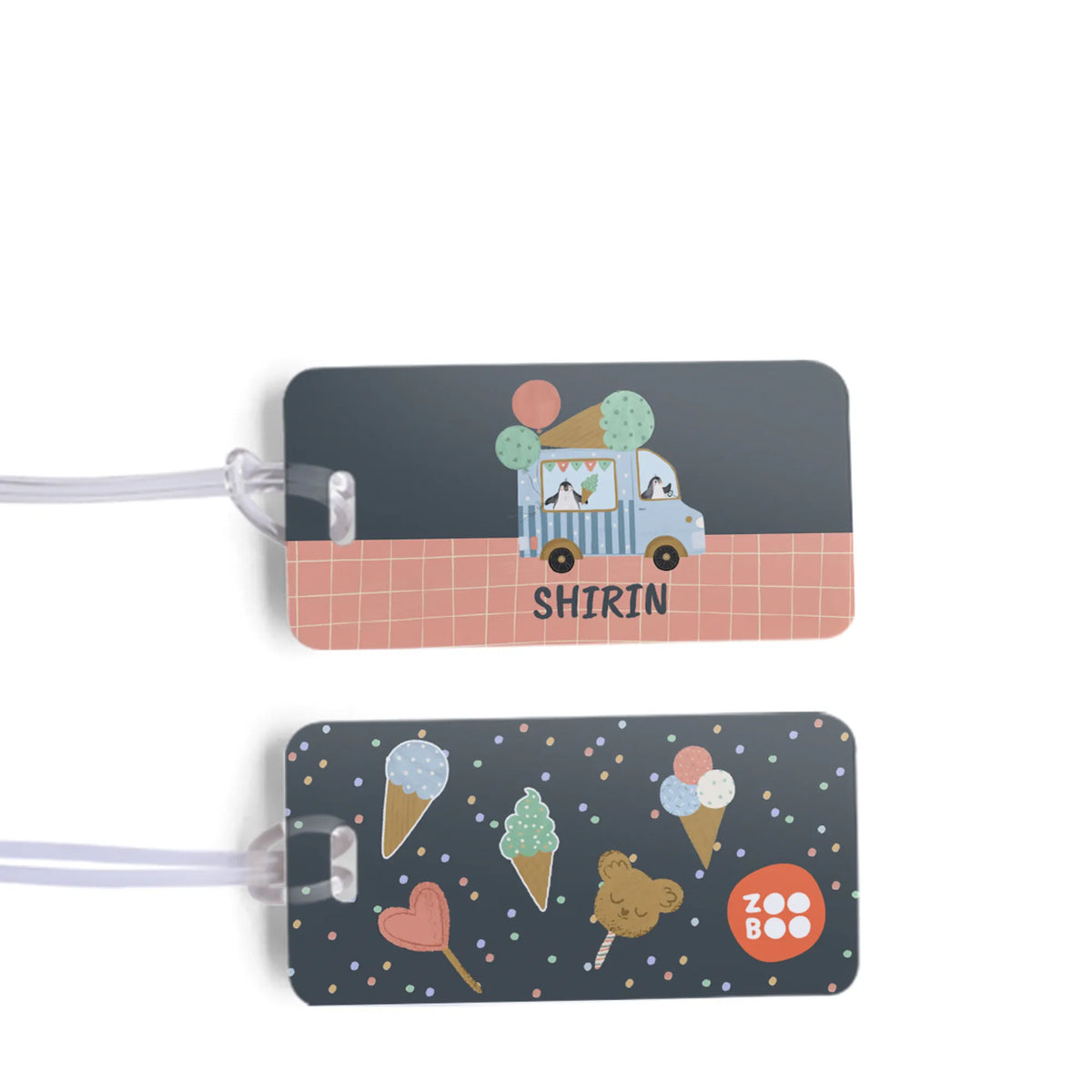 Personalised Ice Cream Fun School Bag Tags for Kids - image 1