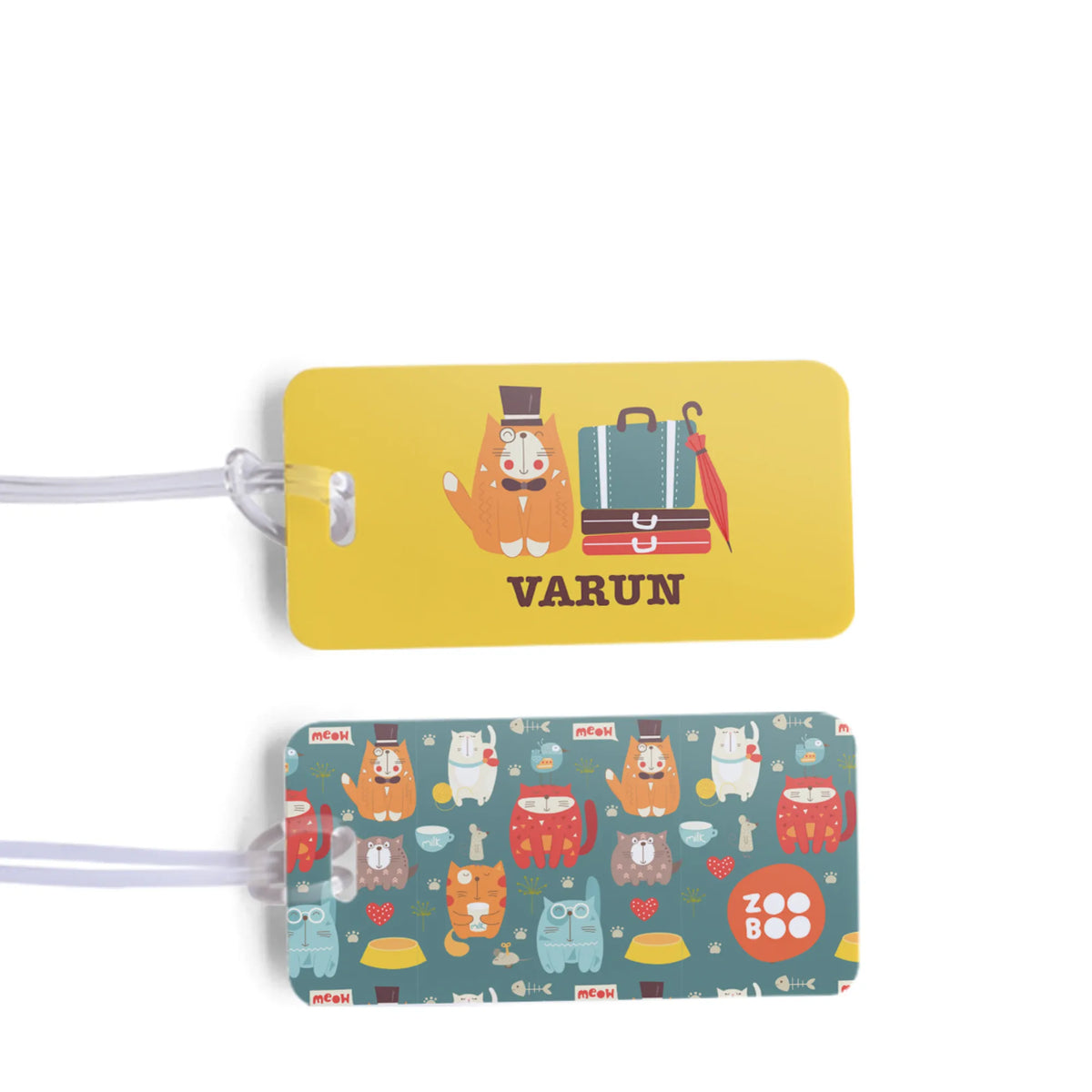 Personalised Kitty Cat School Bag Tags for Kids - image 1