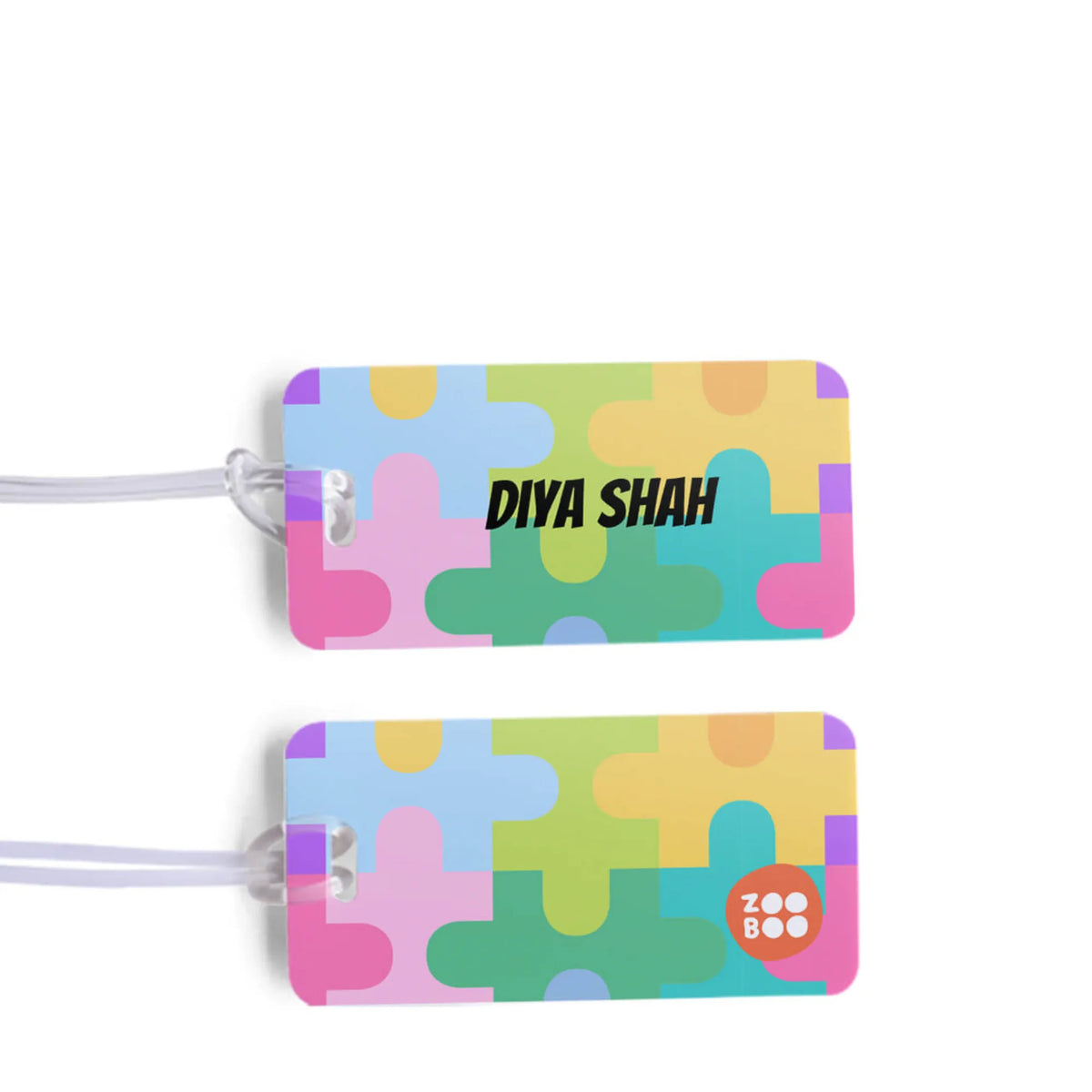 Personalised Puzzle Pop School Bag Tags for Kids - image 1