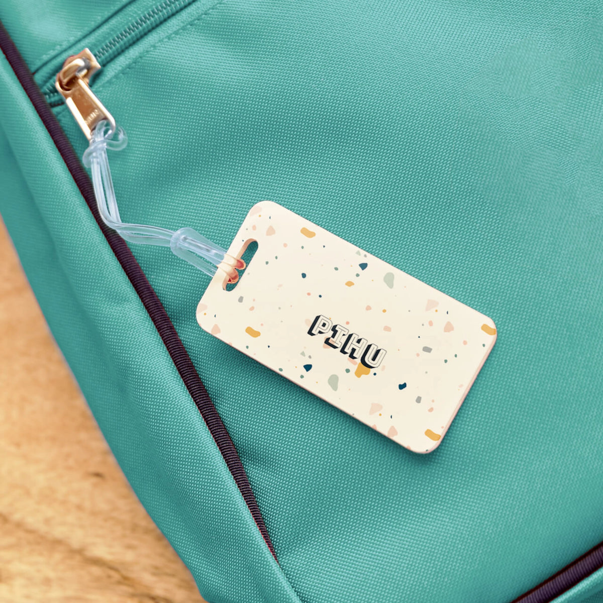 Personalised Terrazzo Pop School Bag Tags for Kids - image 3