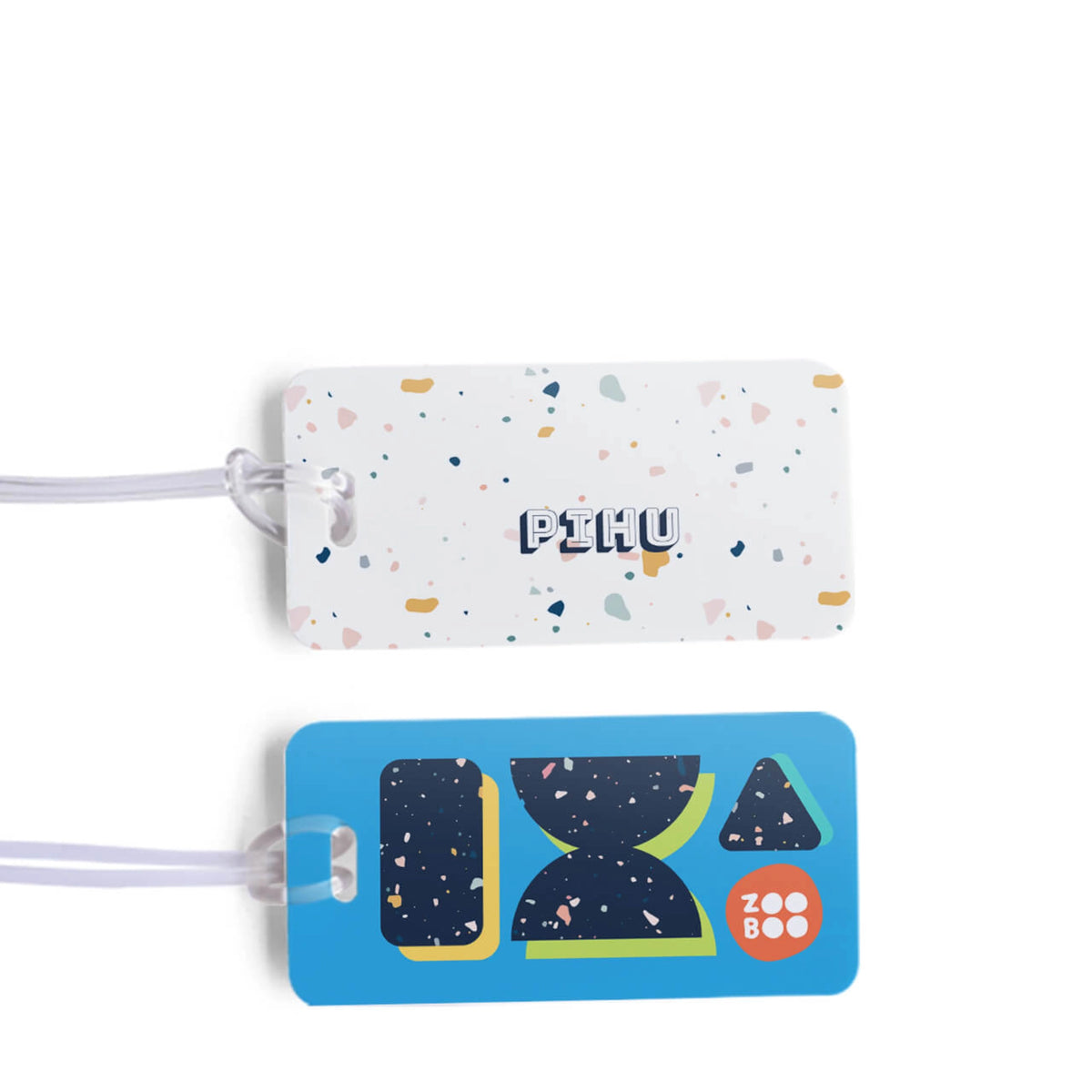 Personalised Terrazzo Pop School Bag Tags for Kids - image 1