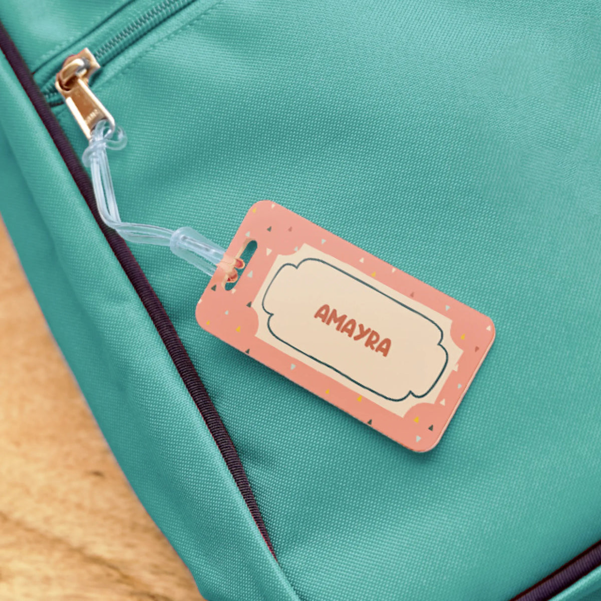Personalised Triangle Tango School Bag Tags for Kids - image 3