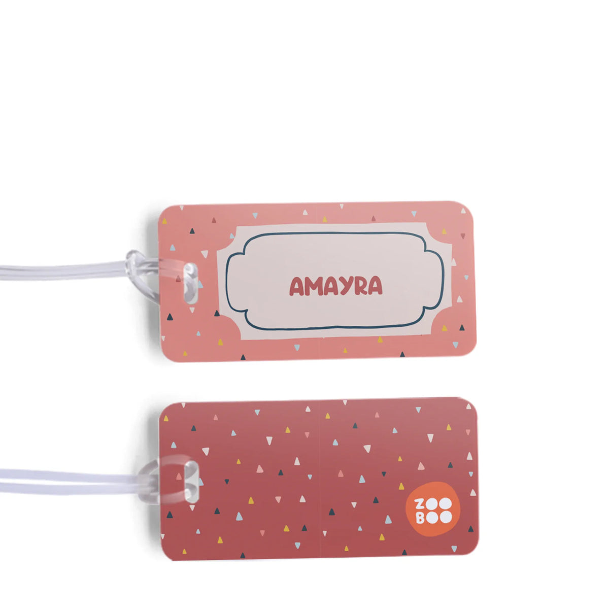 Personalised Triangle Tango School Bag Tags for Kids - image 1