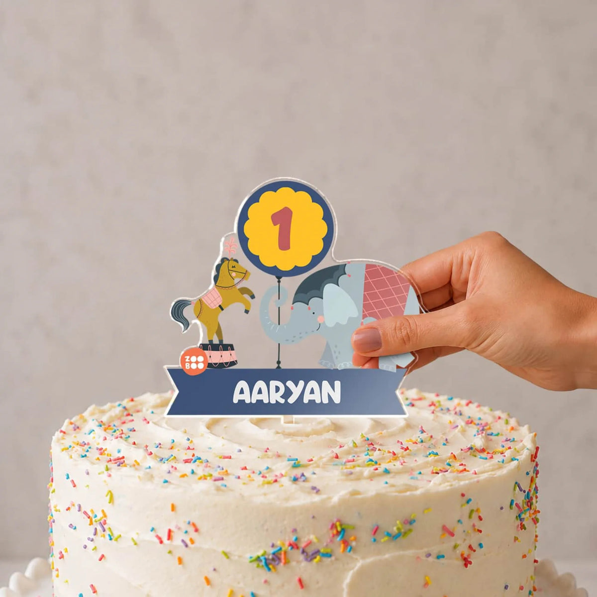 Personalised Animal Circus Birthday Cake Topper – image 2