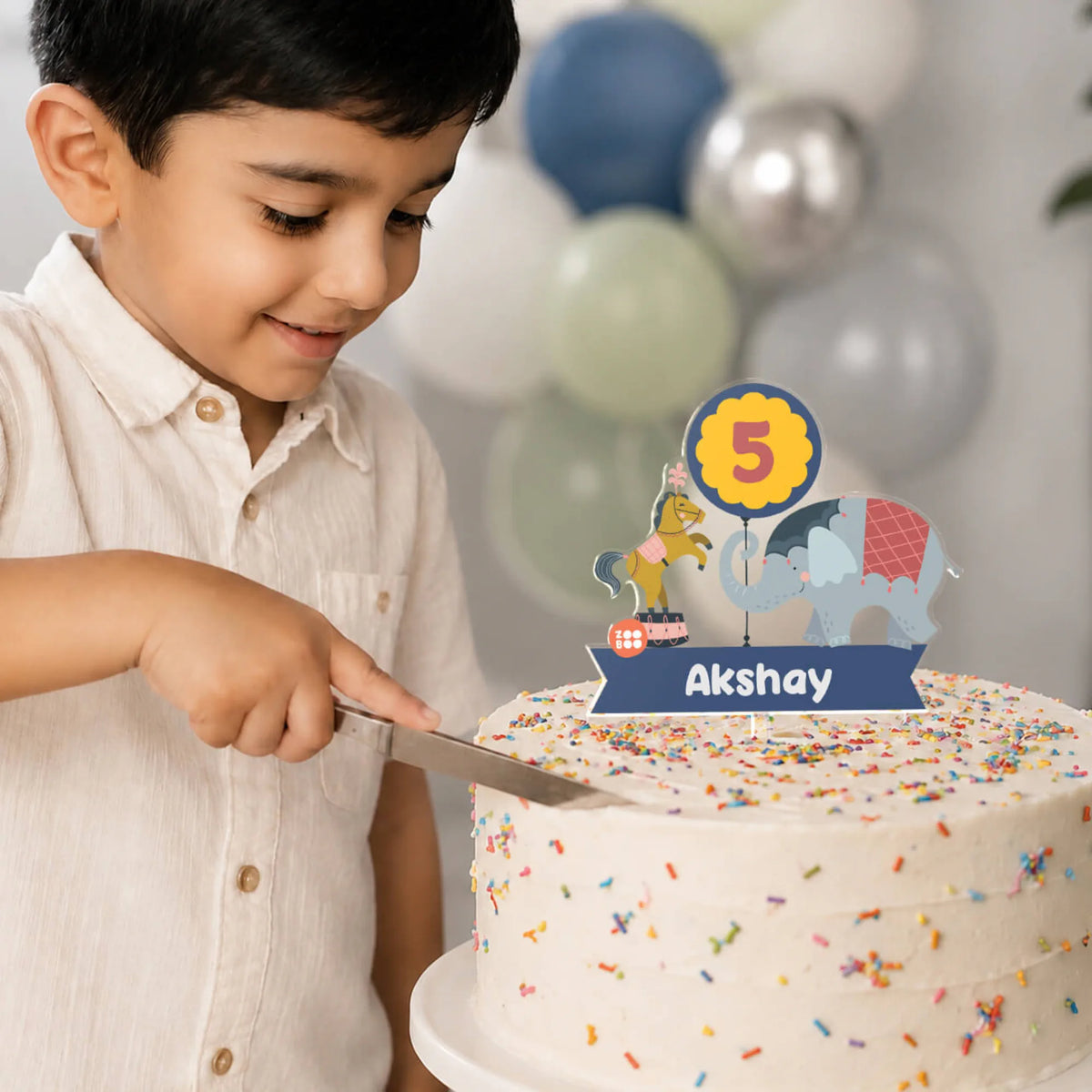 Personalised Animal Circus Birthday Cake Topper – image 3