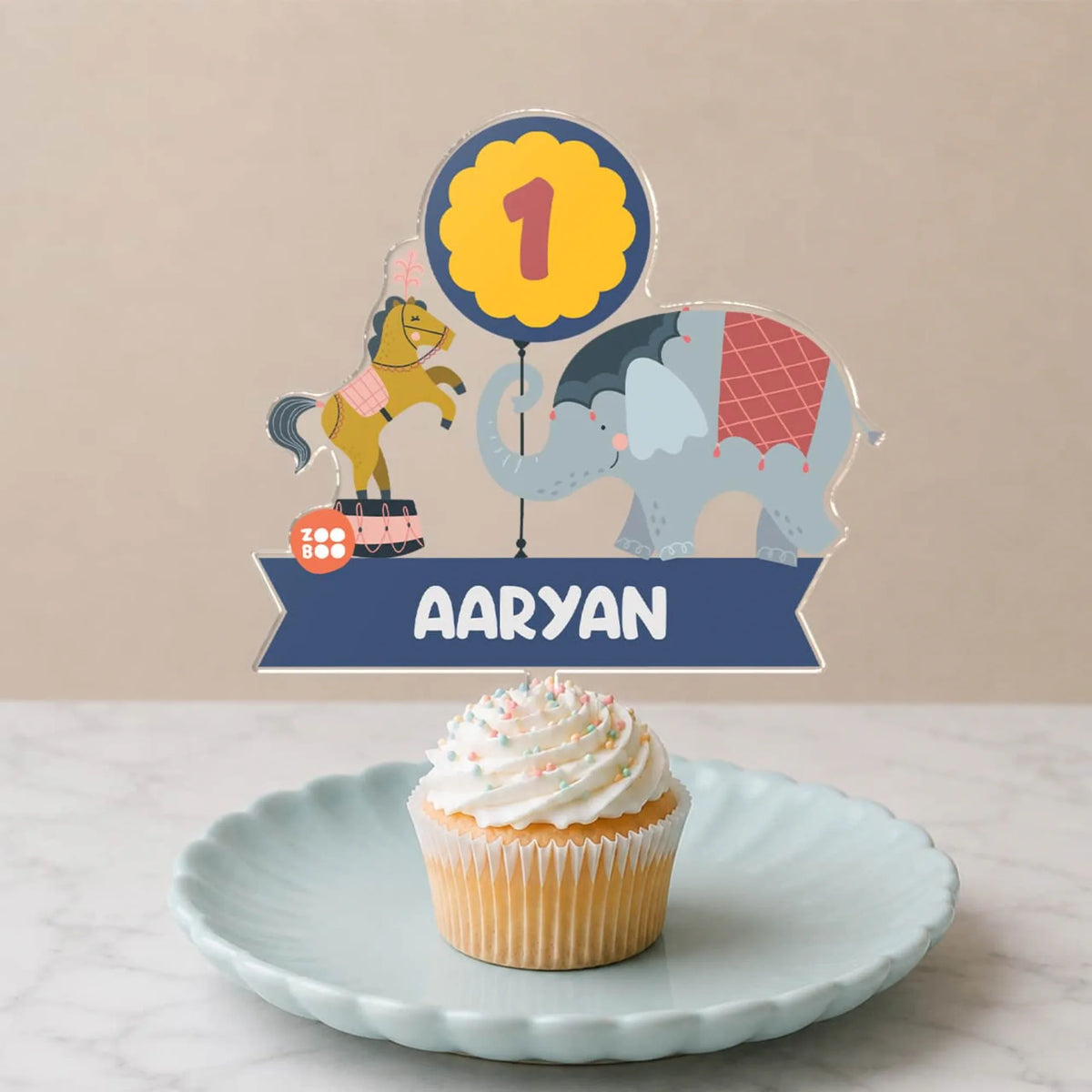 Personalised Animal Circus Birthday Cake Topper – image 4