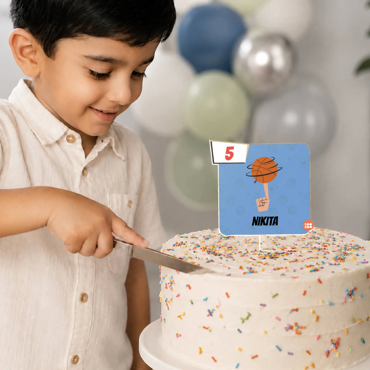 Personalised Basketball Fever Birthday Cake Topper – image 3