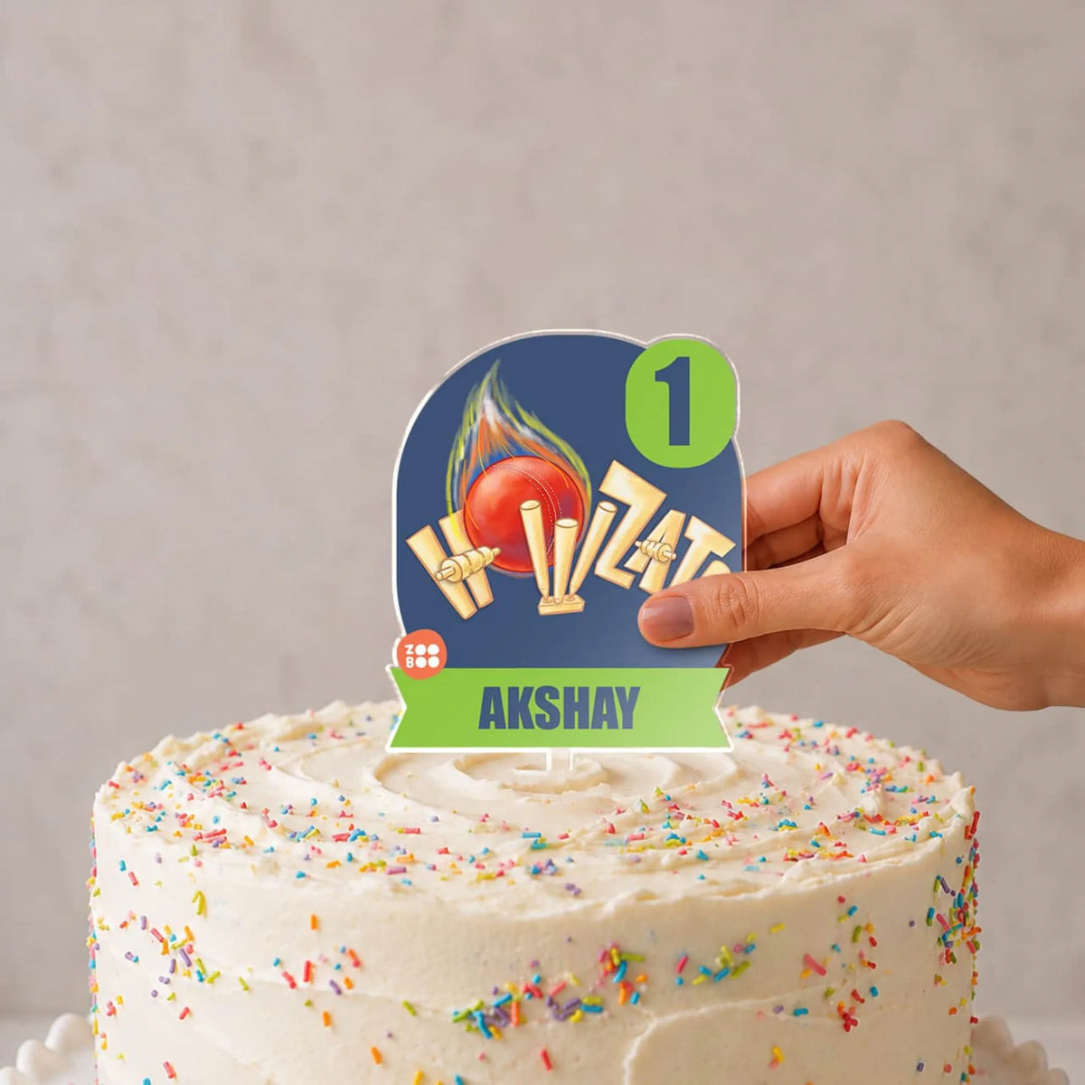 Personalised Cricket Buzz Birthday Cake Topper – image 2