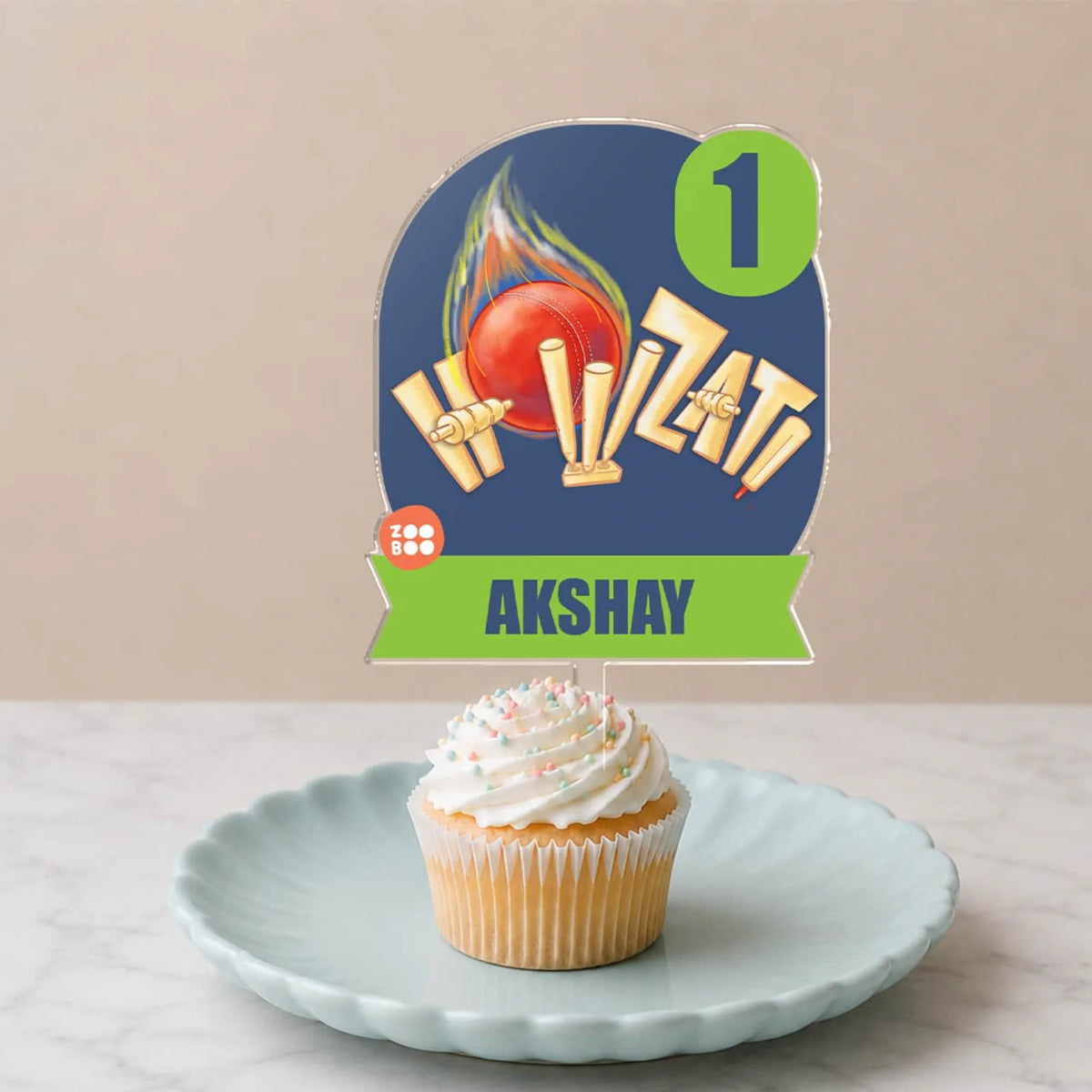 Personalised Cricket Buzz Birthday Cake Topper – image 4