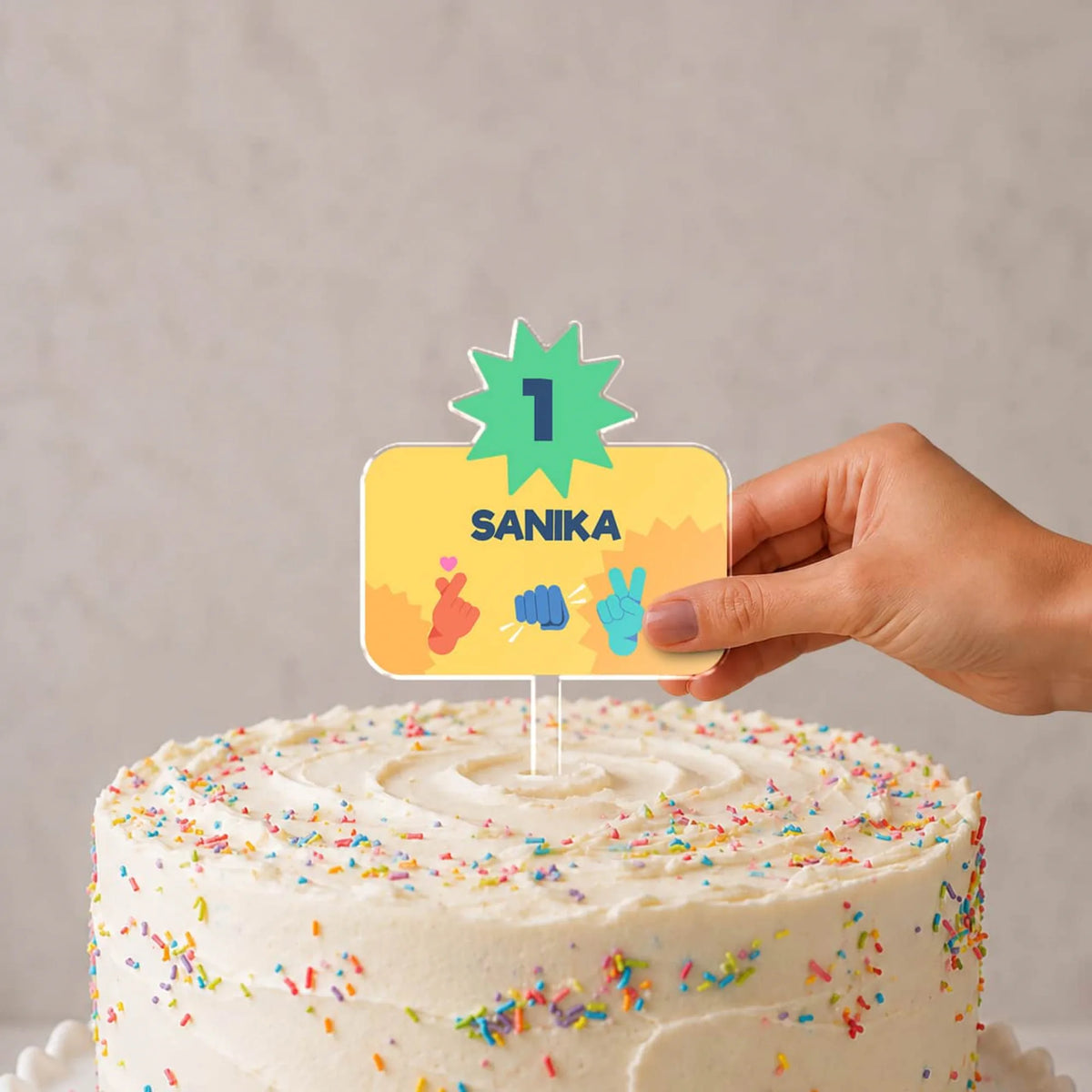 Personalised Emoji Moves Birthday Cake Topper – image 2