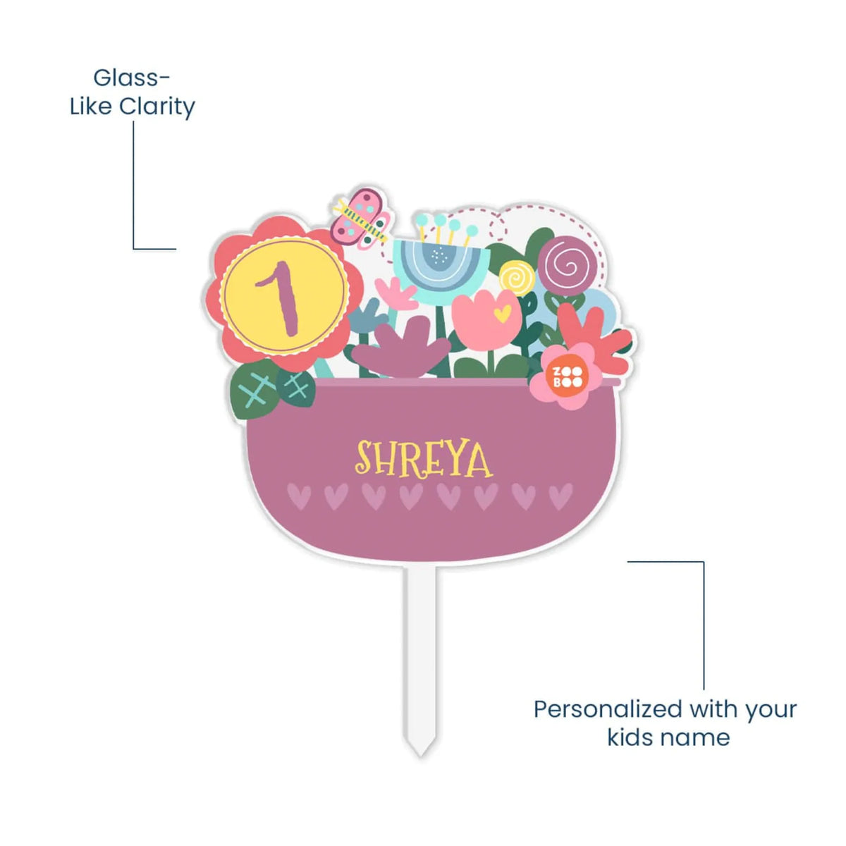 Personalised Flower Power Birthday Cake Topper – image 5