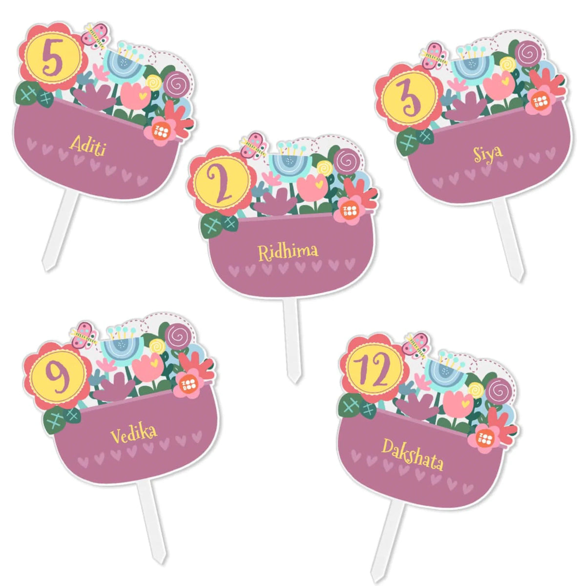 Personalised Flower Power Birthday Cake Topper – image 6