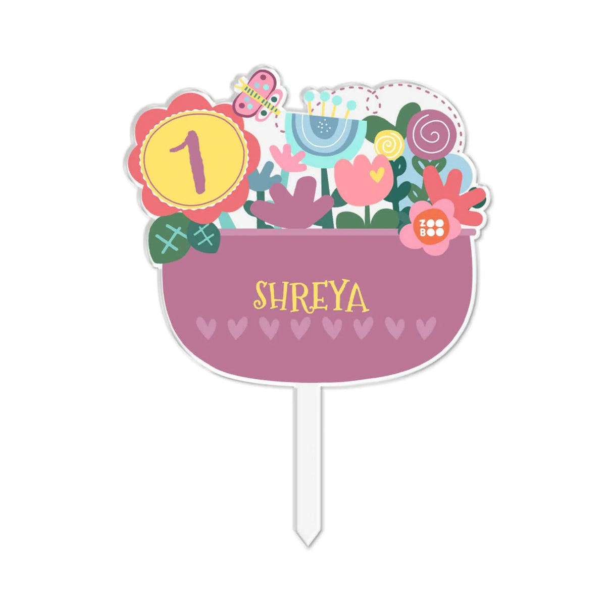 Personalised Flower Power Birthday Cake Topper