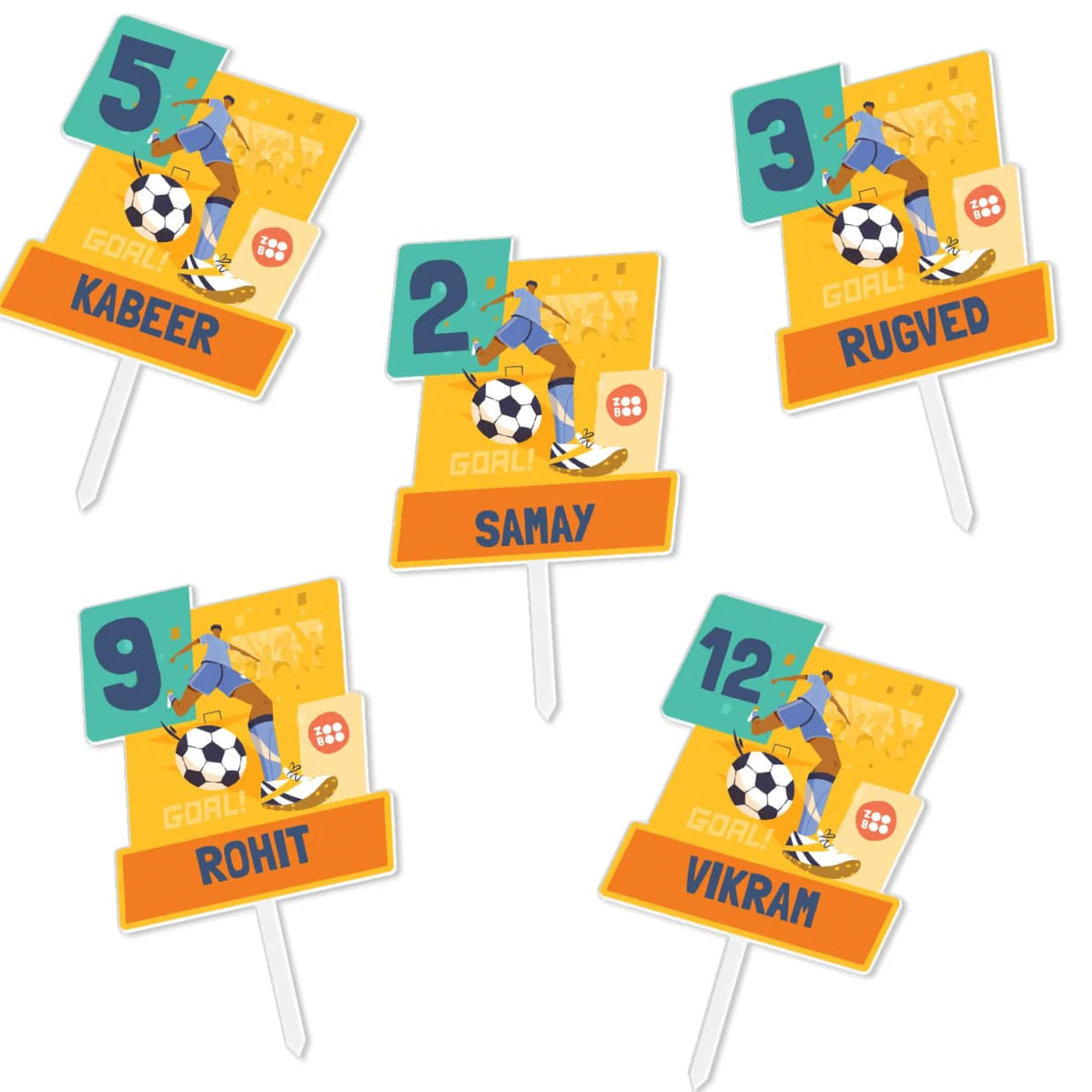 Personalised Football Goals Boy Birthday Cake Topper – image 6