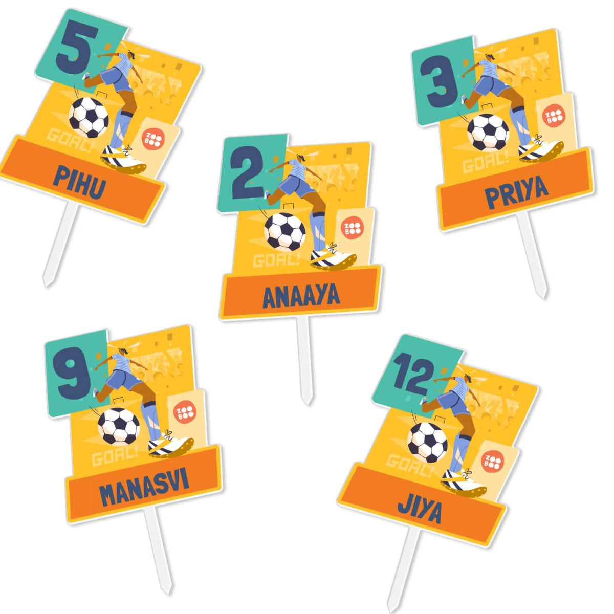 Personalised Football Goals Girl Birthday Cake Topper – image 6