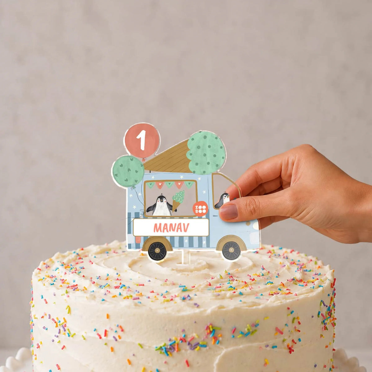 Personalised Ice Cream Fun Birthday Cake Topper – image 2