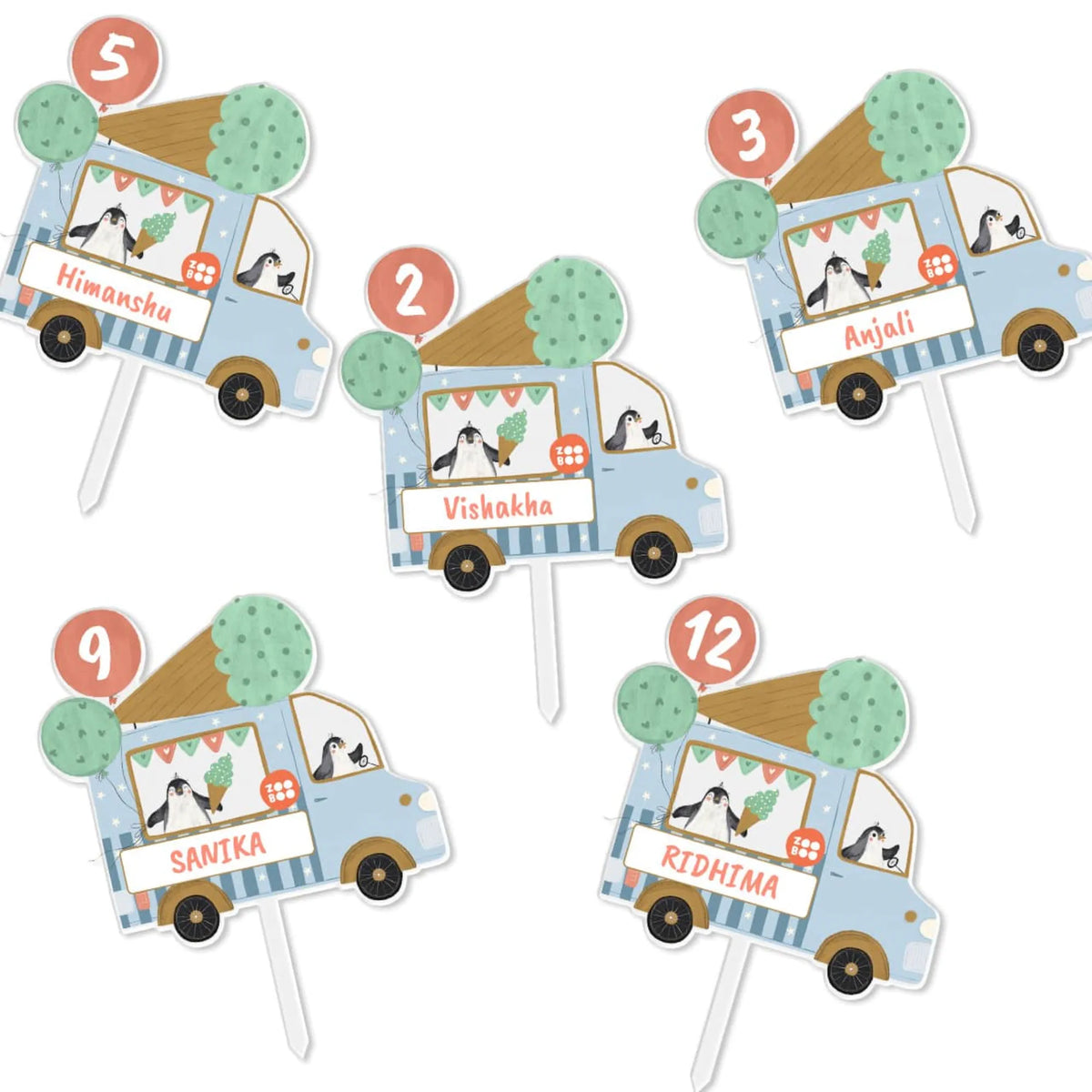 Personalised Ice Cream Fun Birthday Cake Topper – image 6