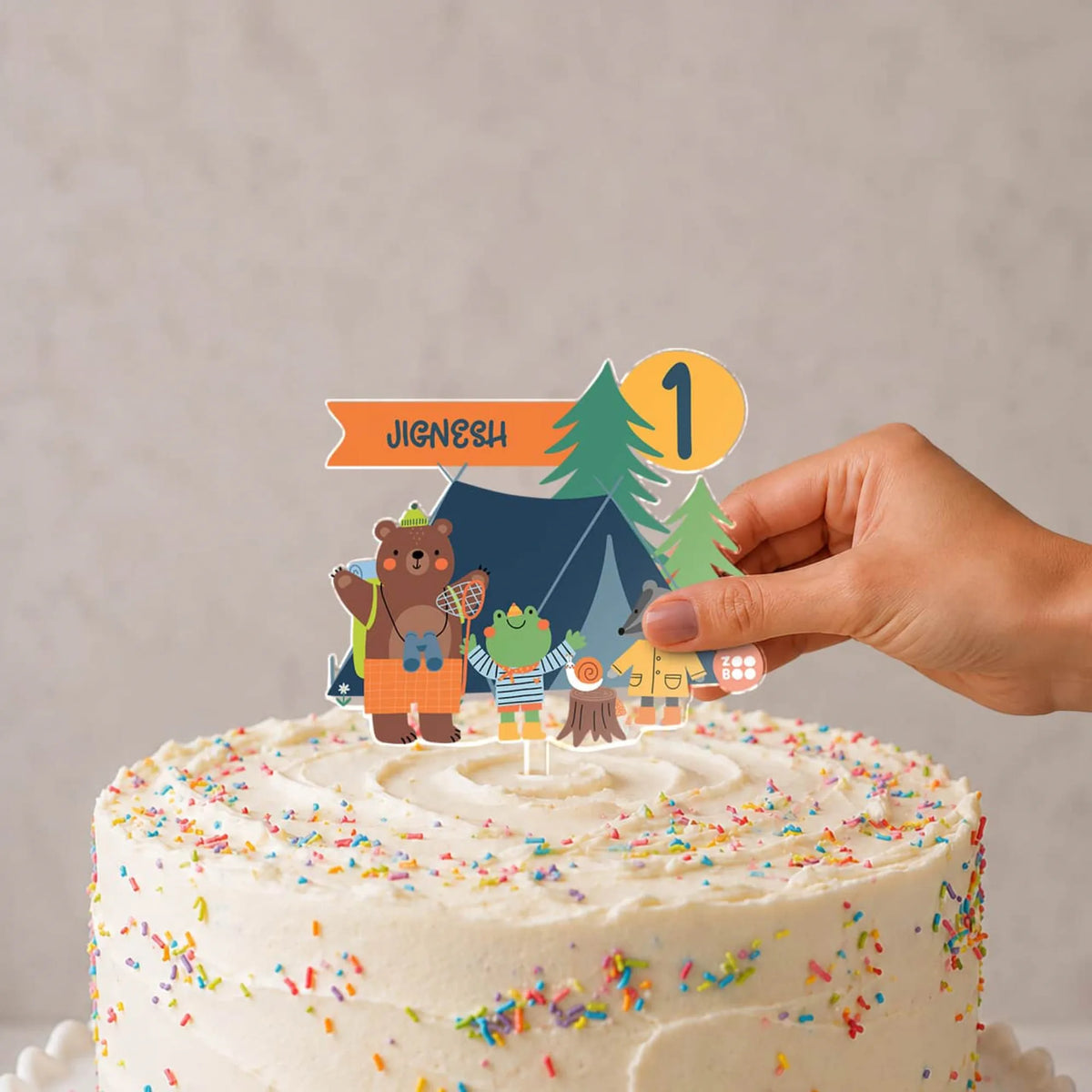 Personalised Into The Wild Birthday Cake Topper – image 2