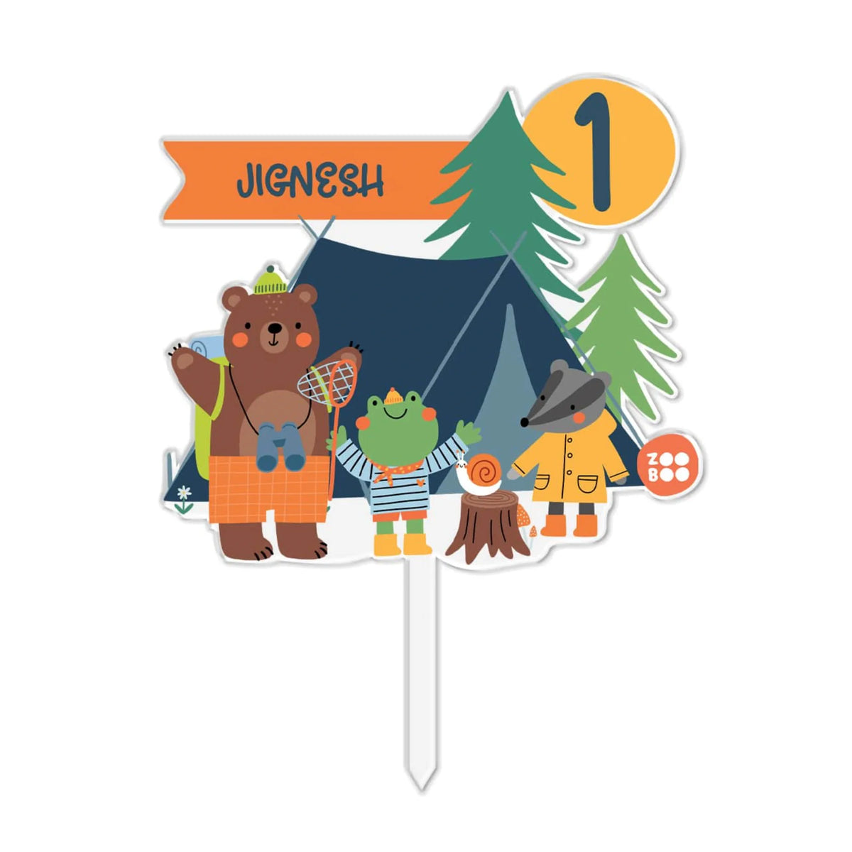 Personalised Into The Wild Birthday Cake Topper