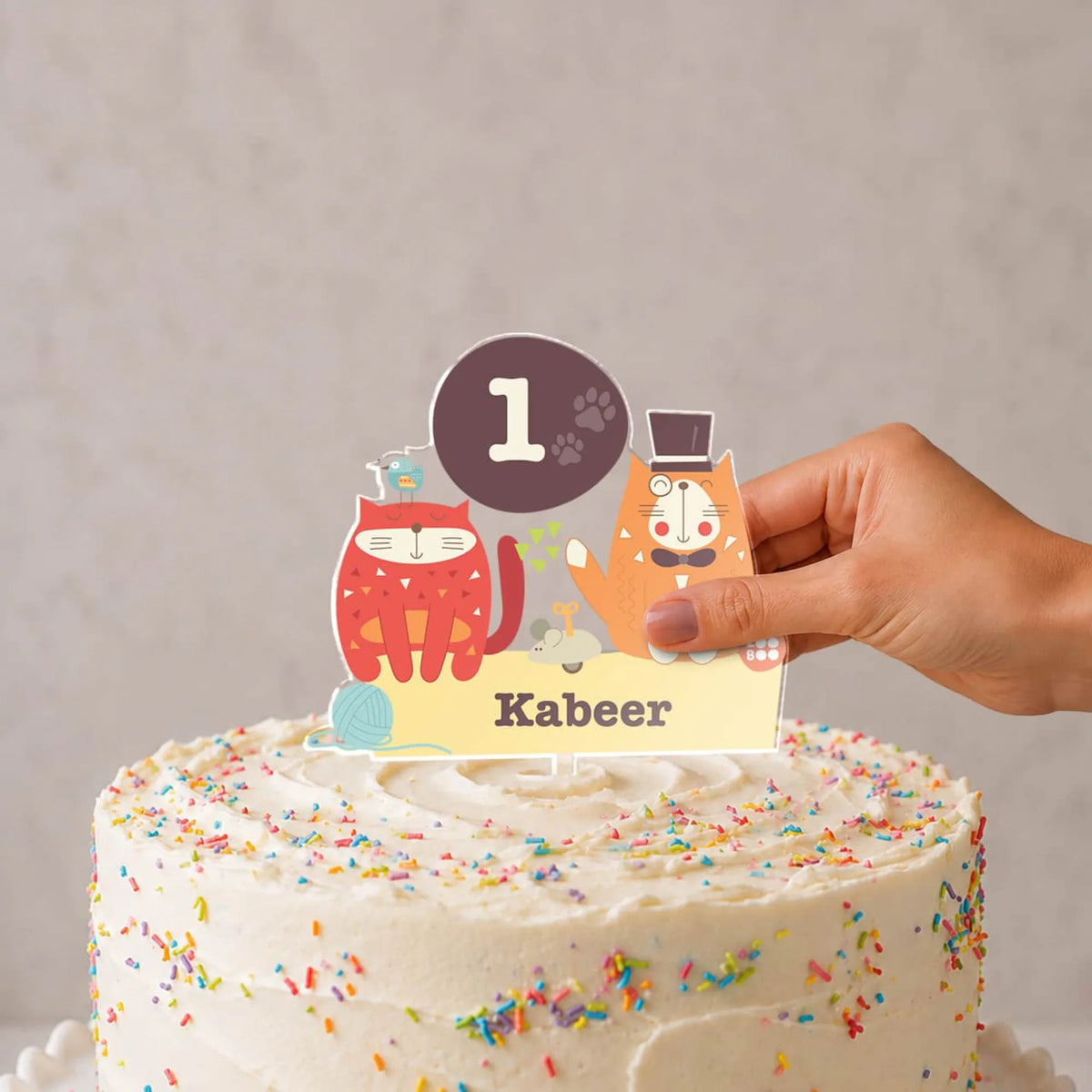 Personalised Kitty Cat Birthday Cake Topper – image 2