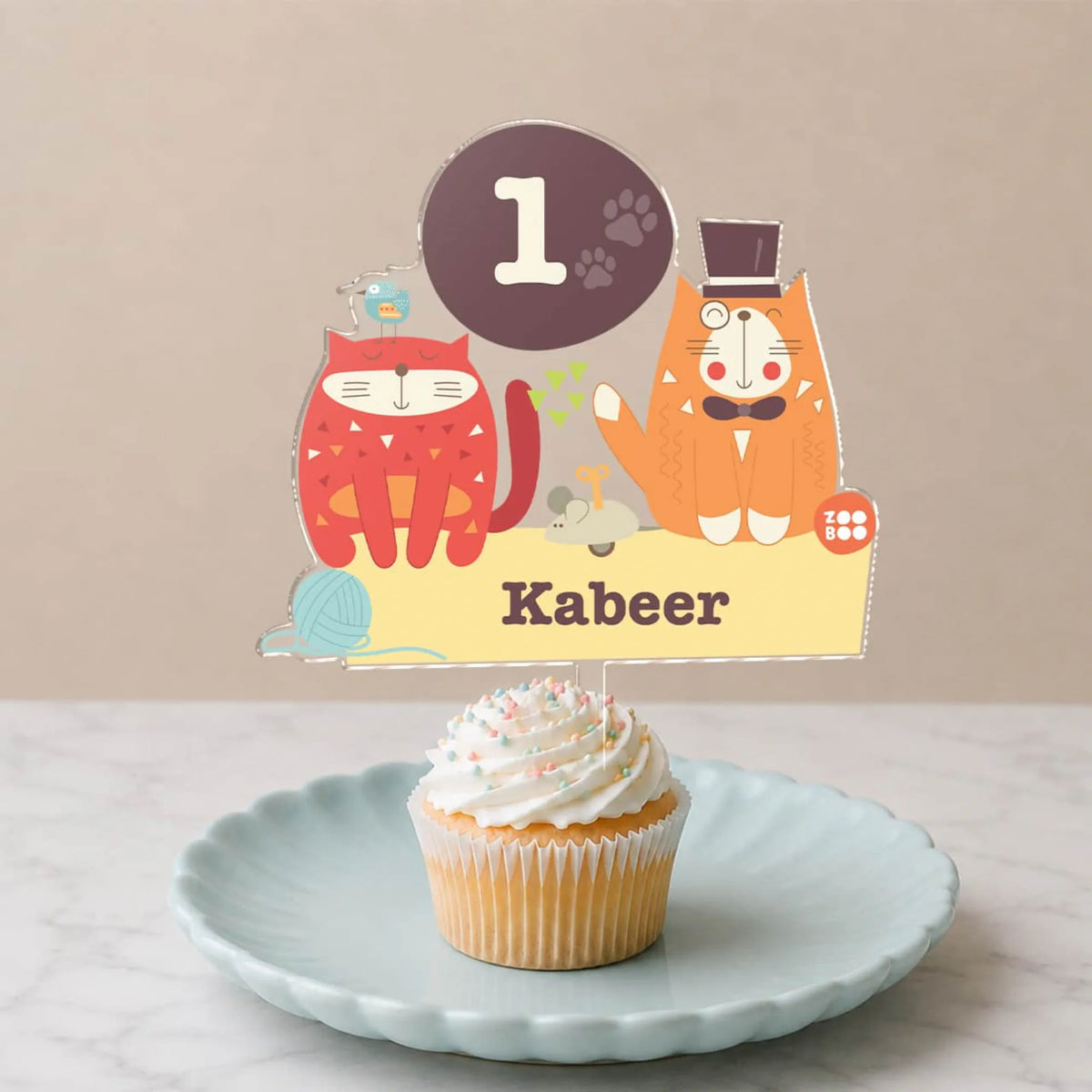 Personalised Kitty Cat Birthday Cake Topper – image 4