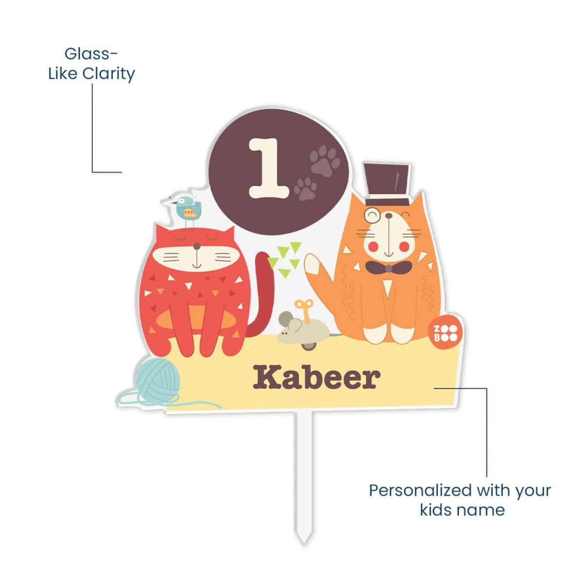 Personalised Kitty Cat Birthday Cake Topper – image 5