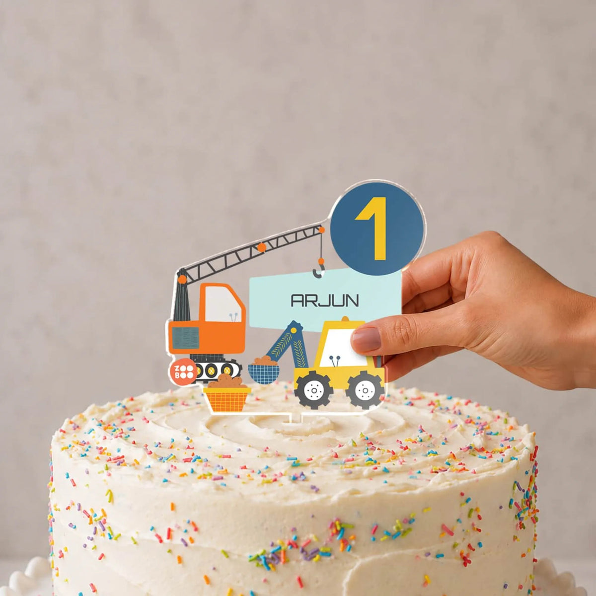 Personalised Lets Build Birthday Cake Topper – image 2