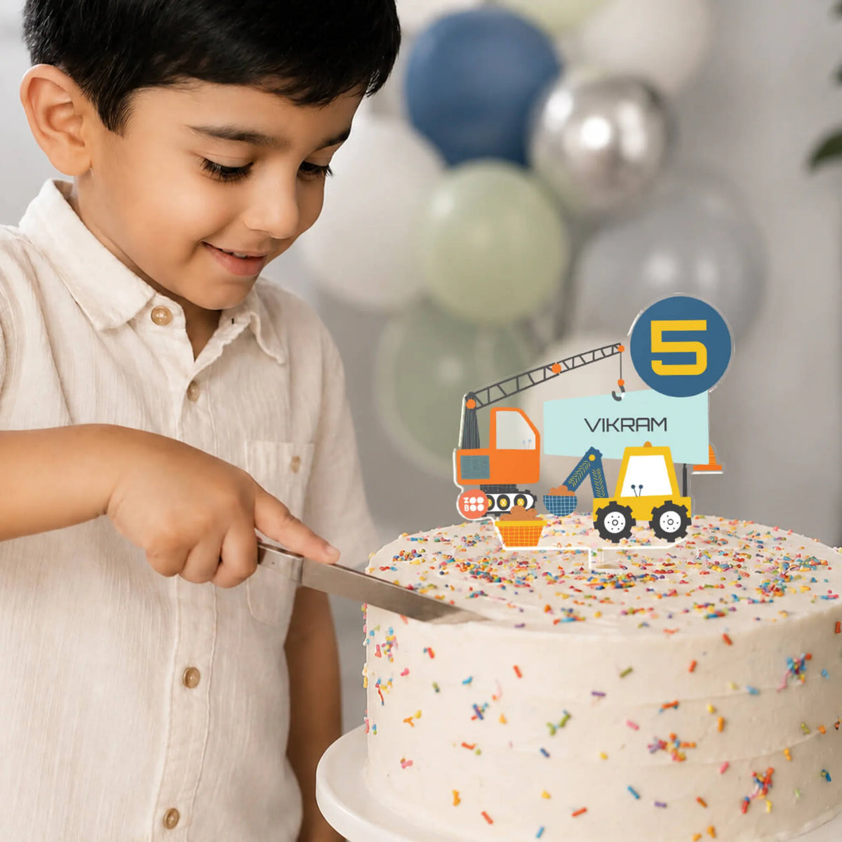 Personalised Lets Build Birthday Cake Topper – image 3