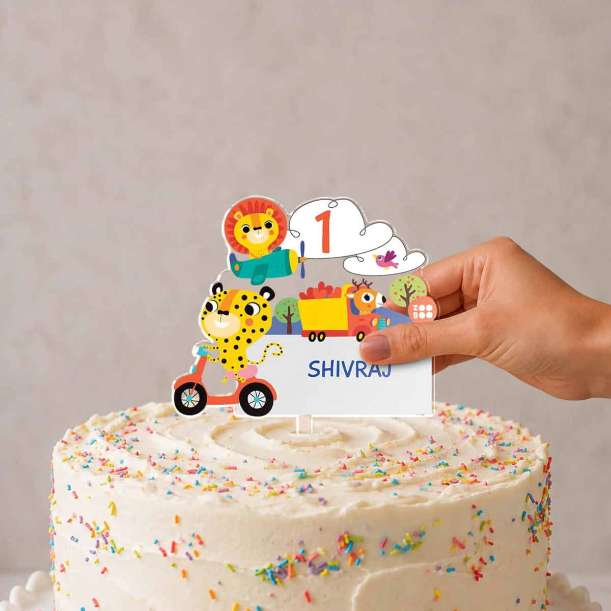 Personalised Lets Travel Birthday Cake Topper – image 2